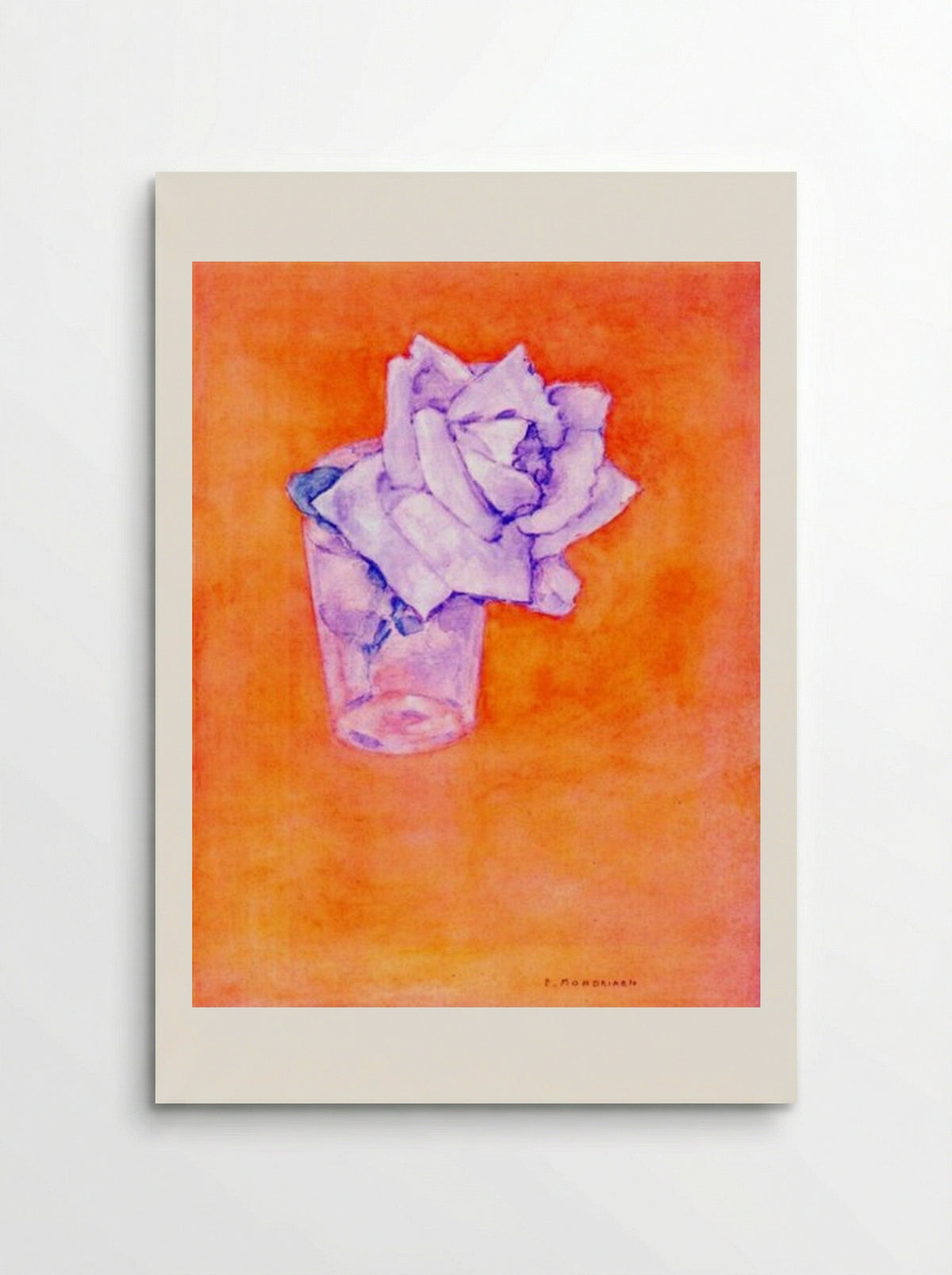 White Rose in a Glass - Piet Mondrian - Poster