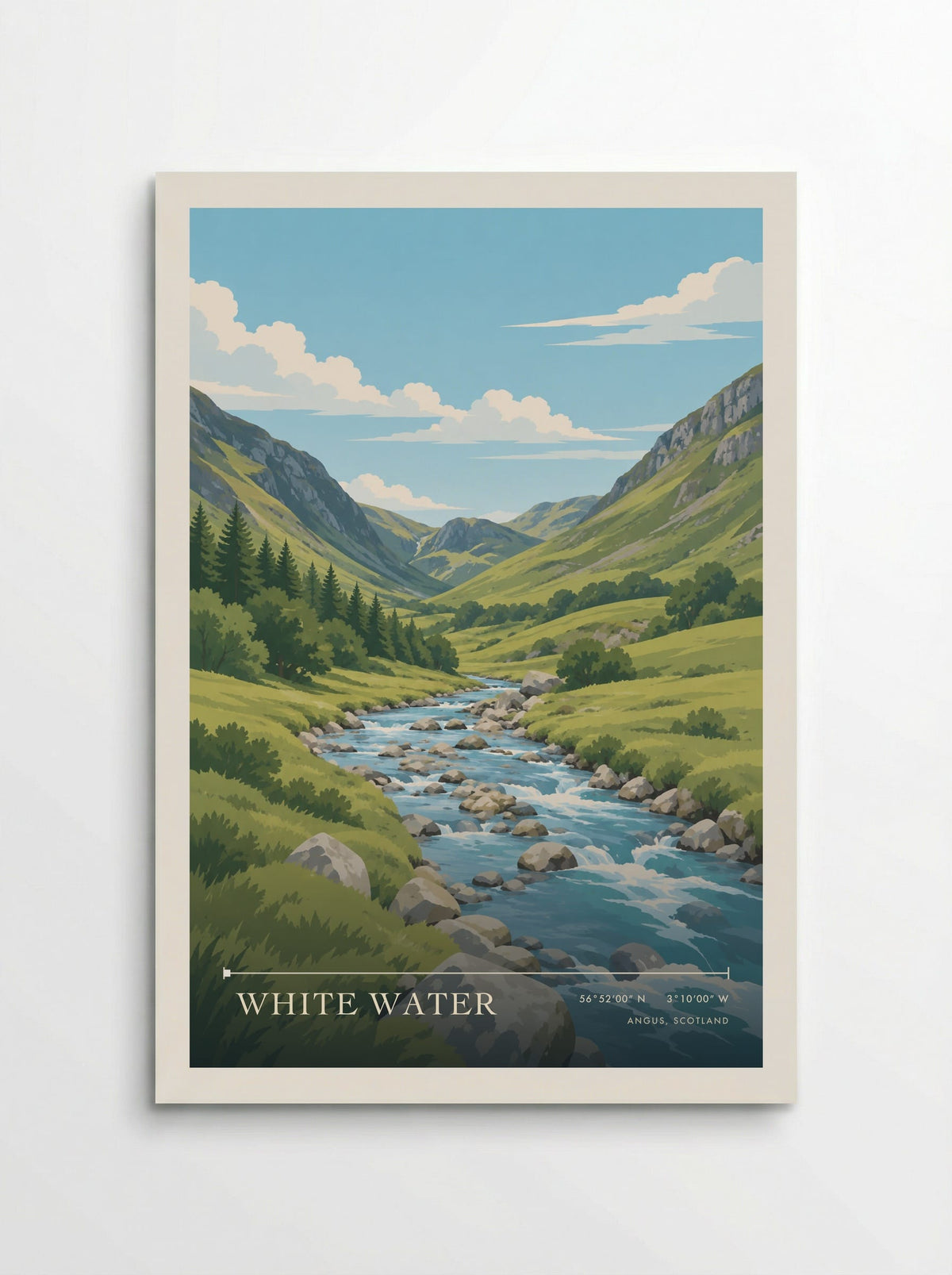 White Water, Angus, Scotland | Travel Poster - Poster