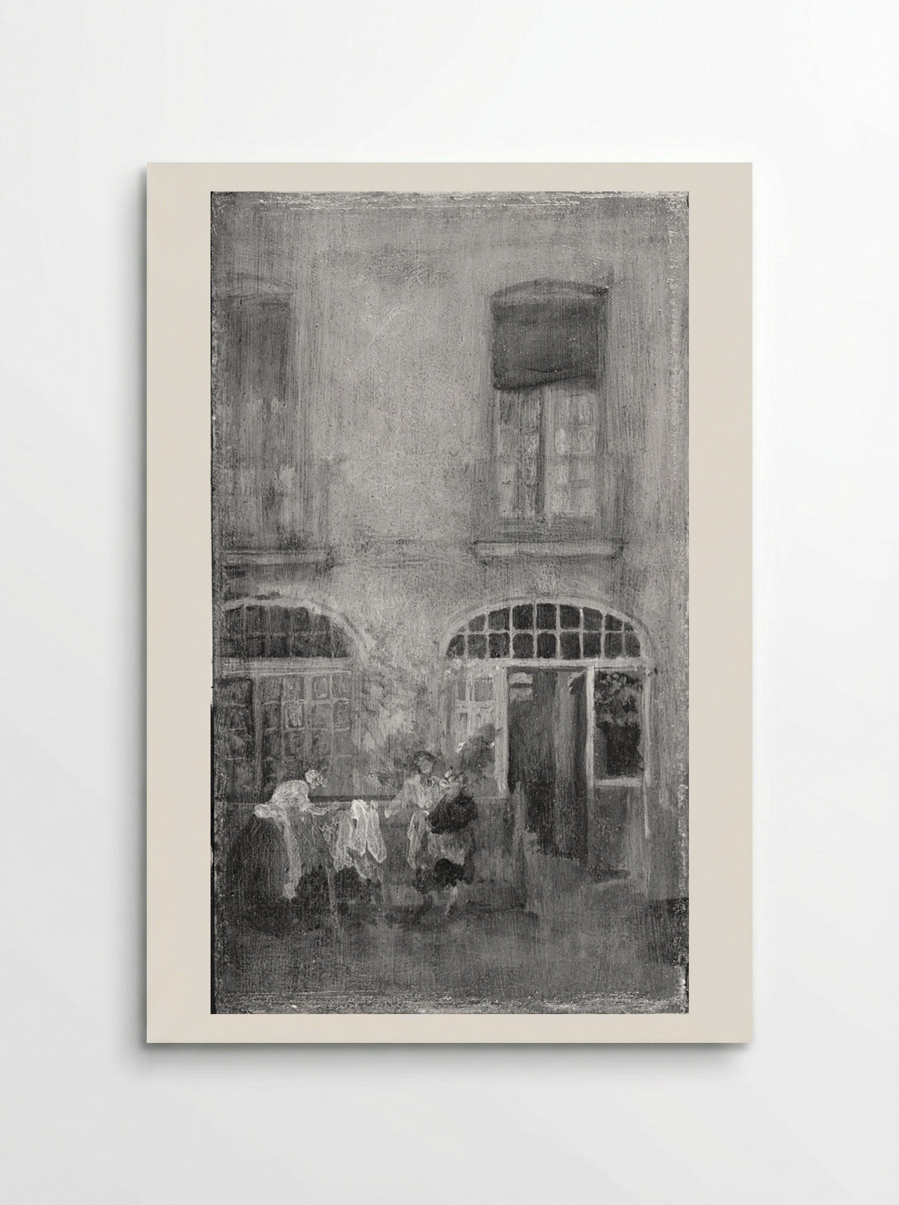 White and Grey: Courtyard, House in Dieppe - James Abbott McNeill Whistler - Poster
