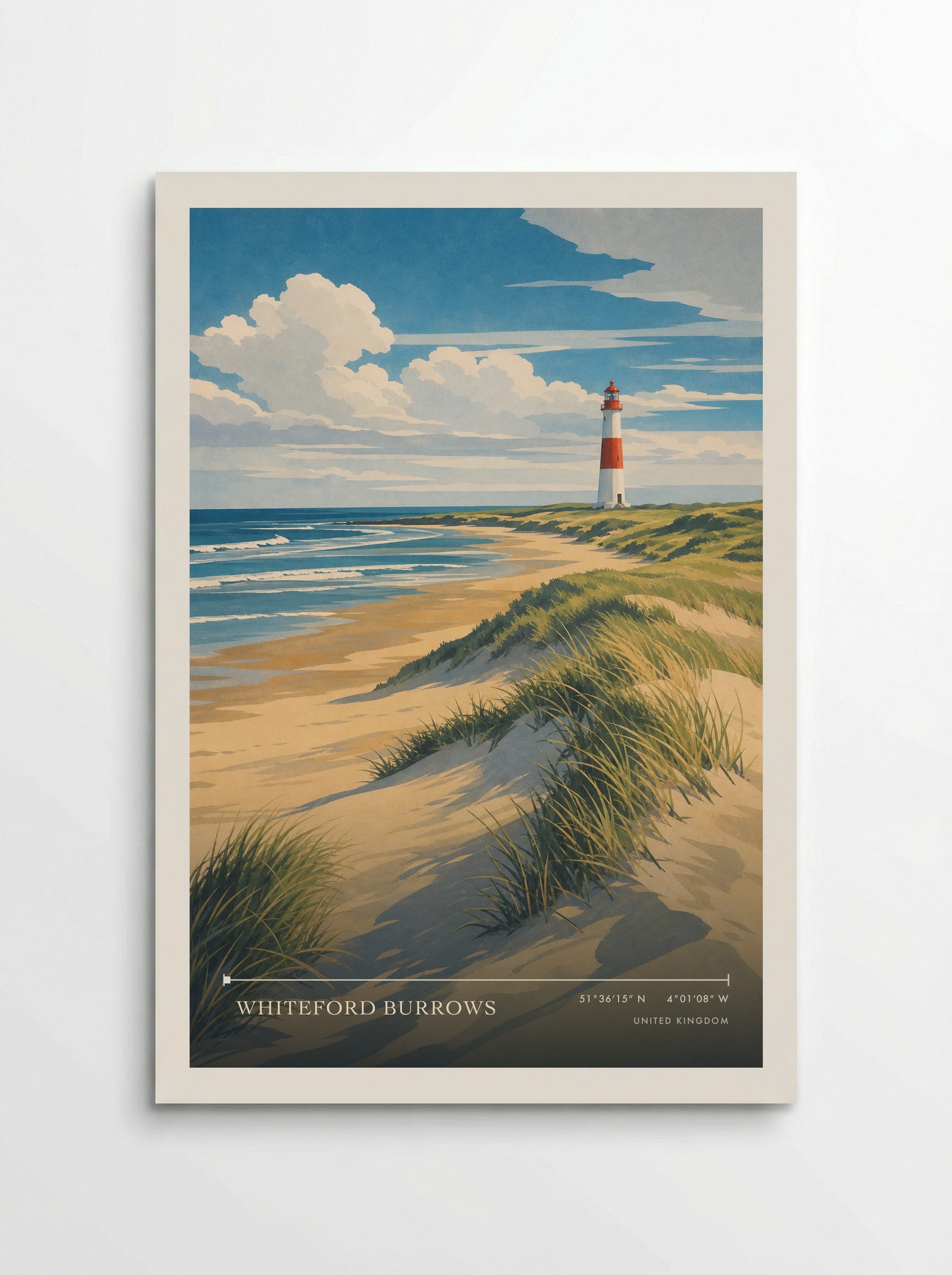 Whiteford Burrows United Kingdom Travel Poster - Poster