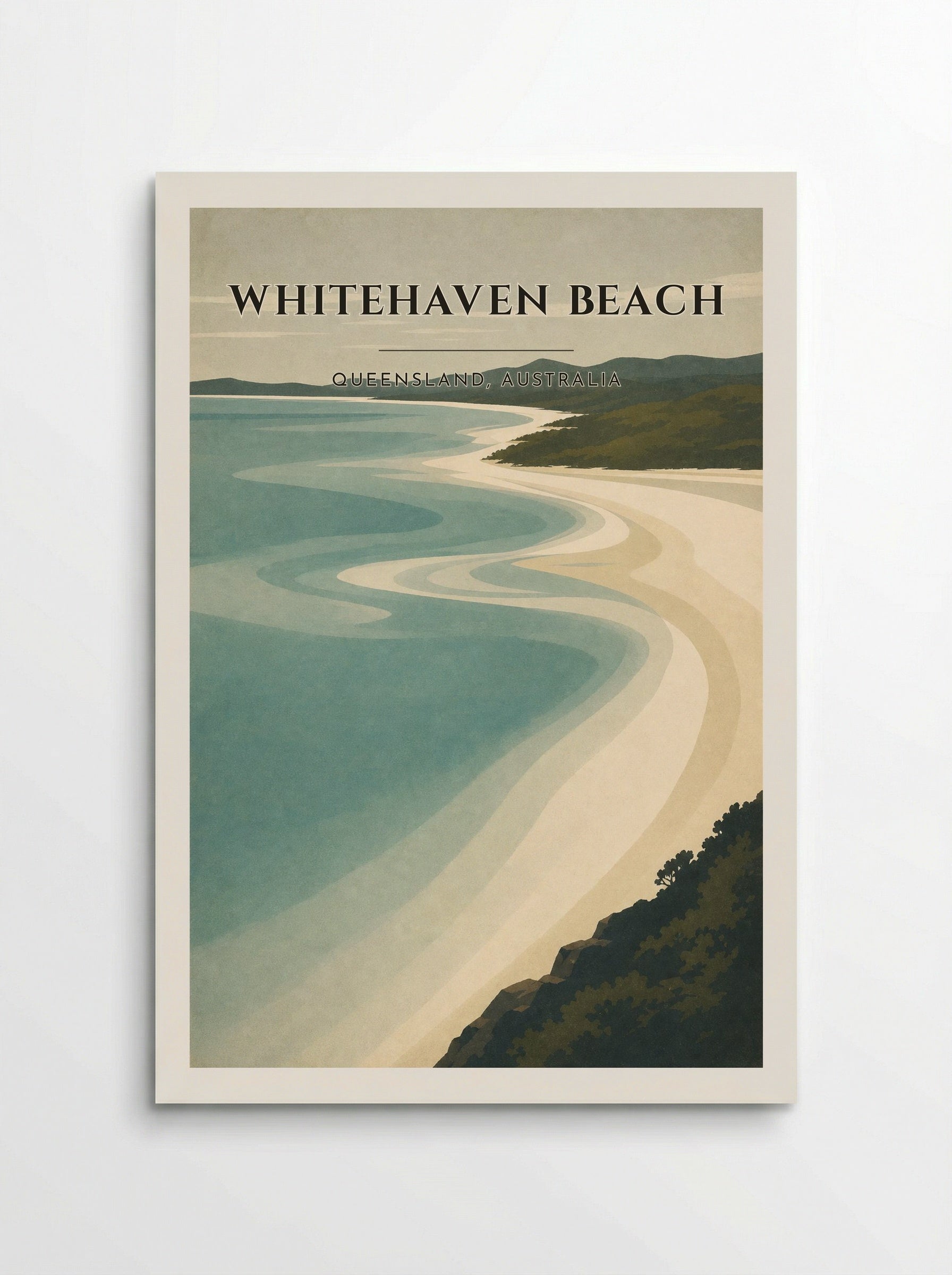 Whitehaven Beach Travel Poster Artwork - Poster