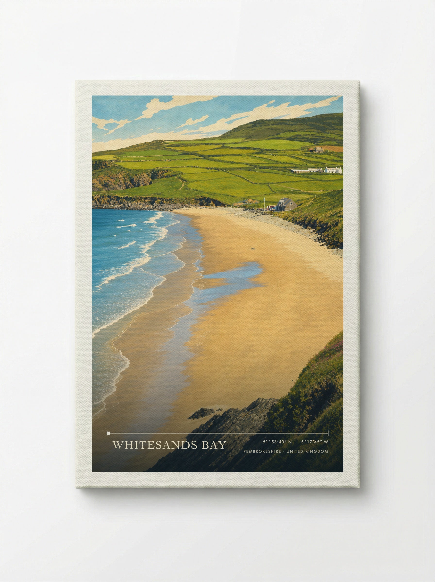 Whitesands Bay Pembrokeshire United Kingdom Travel Poster - Canvas