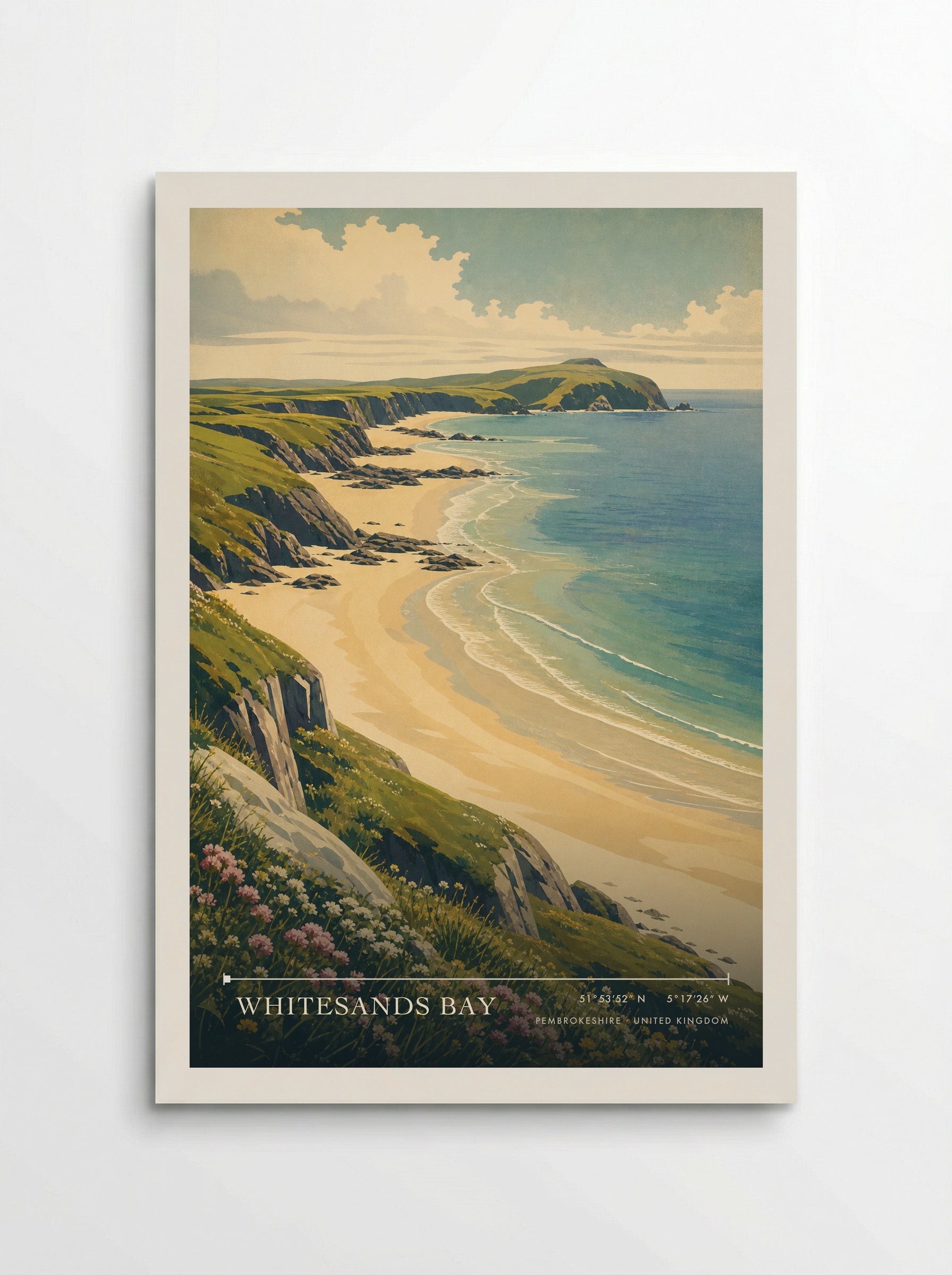 Whitesands Bay Pembrokeshire United Kingdom Travel Poster - Poster