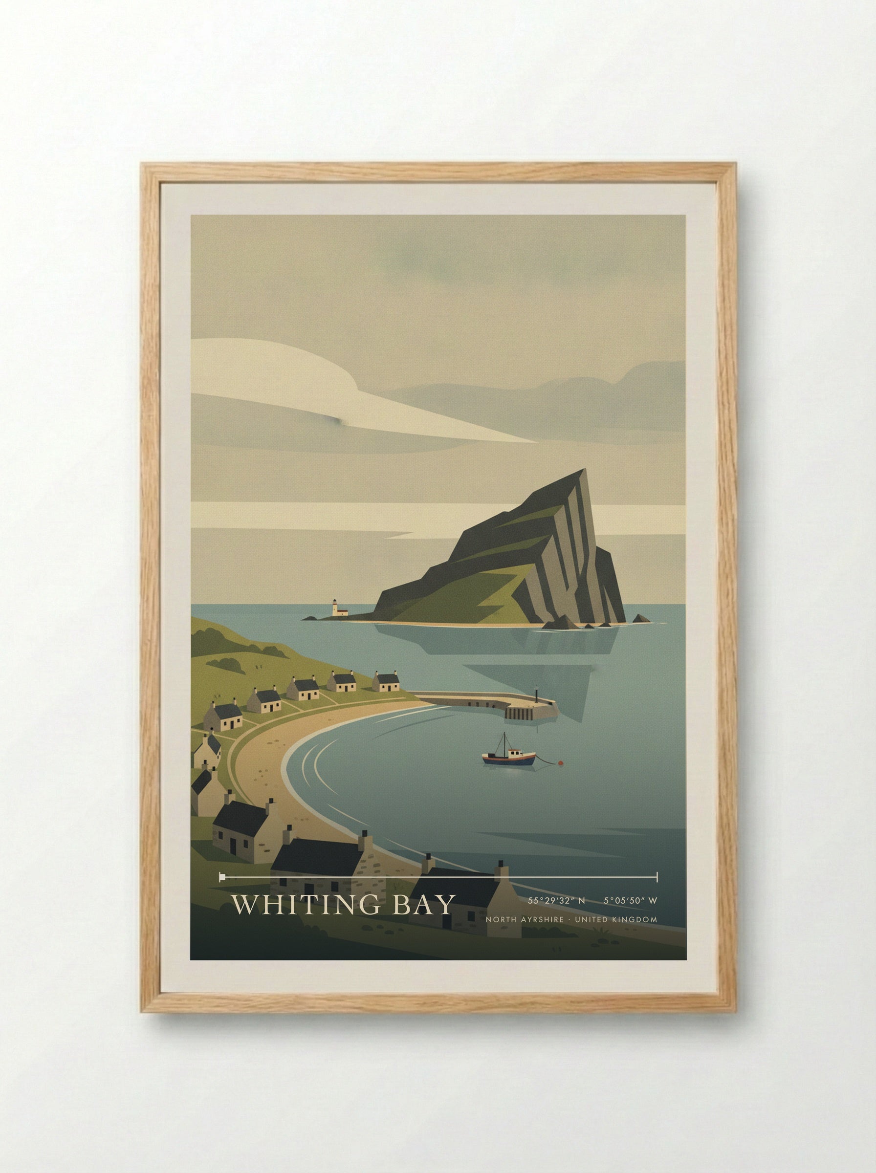 Whiting Bay North Ayrshire United Kingdom Travel Poster - Framed Print Wood