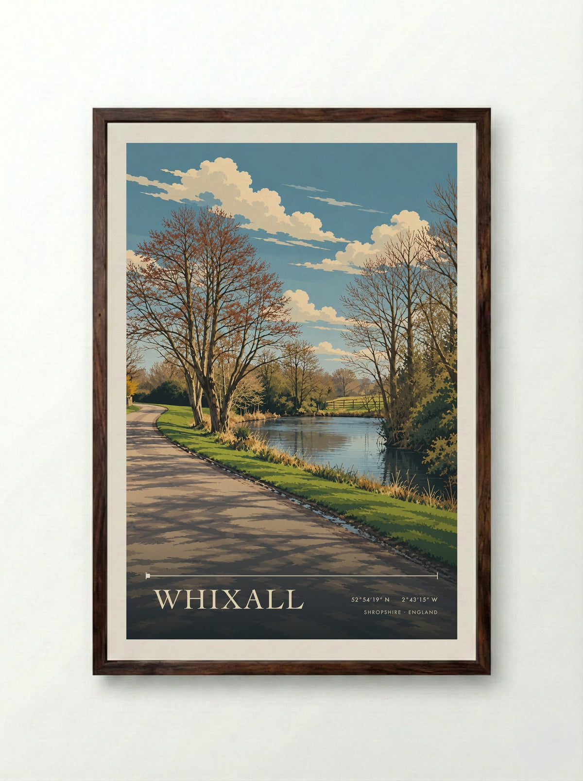 Whixall, Shropshire | Travel Poster - Framed Print Dark Wood