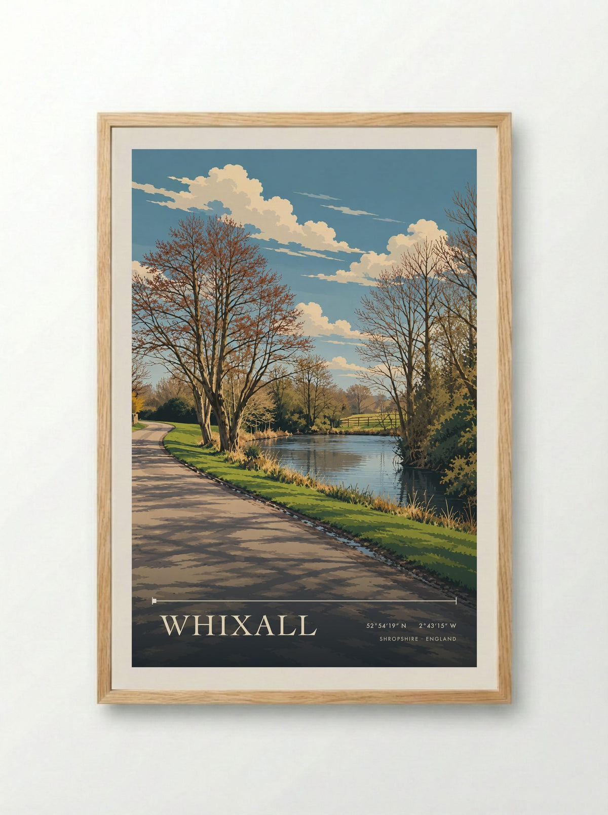 Whixall, Shropshire | Travel Poster - Framed Print Wood