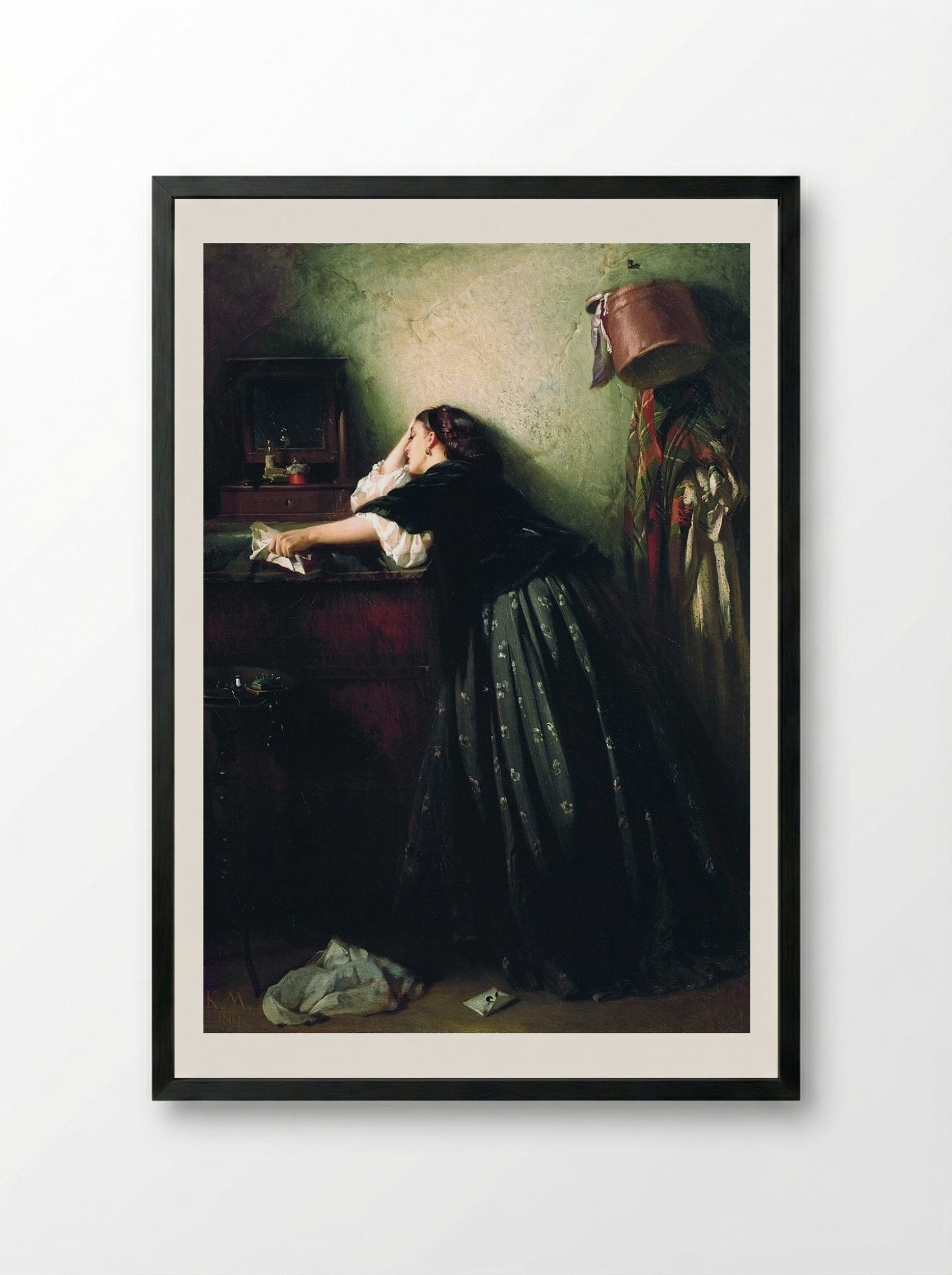 Widow - Konstantin Makovsky - Framed Print Black