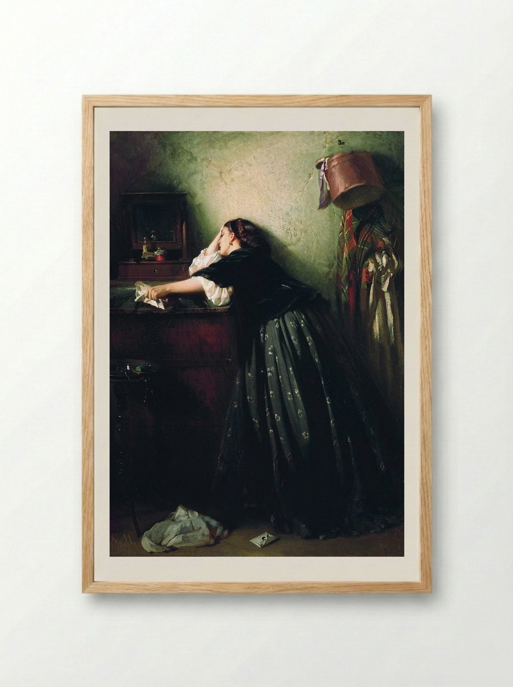 Widow - Konstantin Makovsky - Framed Print Wood