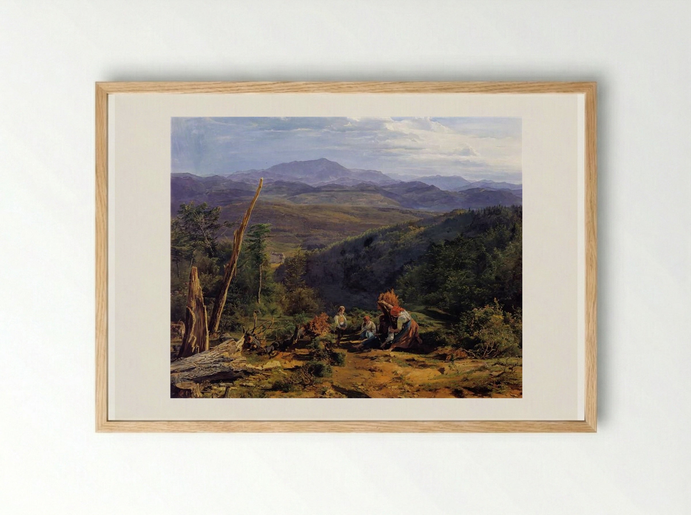 Wienerwald landscape with Wildegg castle - Ferdinand Georg Waldmüller - Framed Print Wood