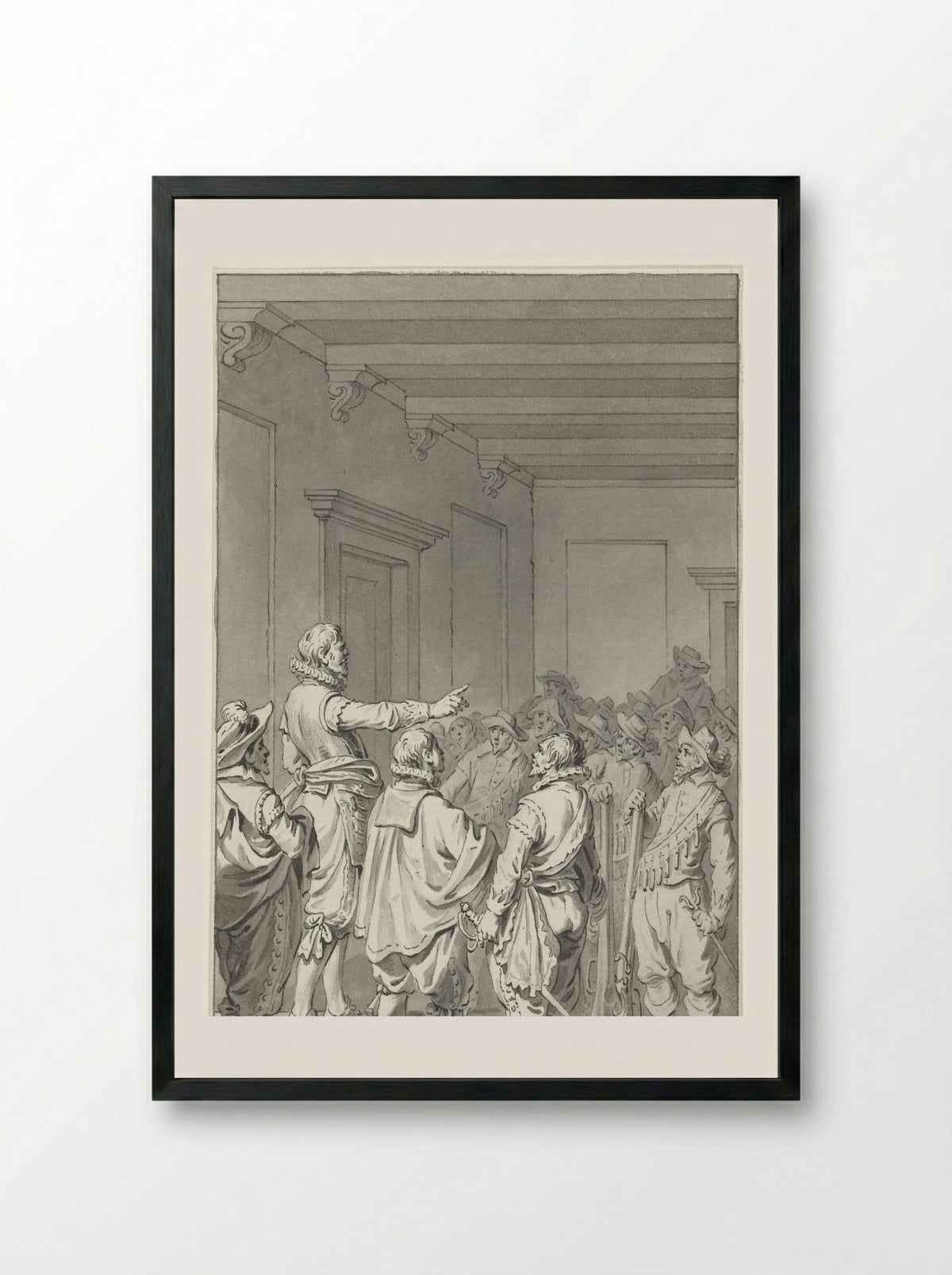 Wigbold Ripperda Addressing the Citizens and Militia of Haarlem, December 1572 - Jacobus Buys - Framed Print Black
