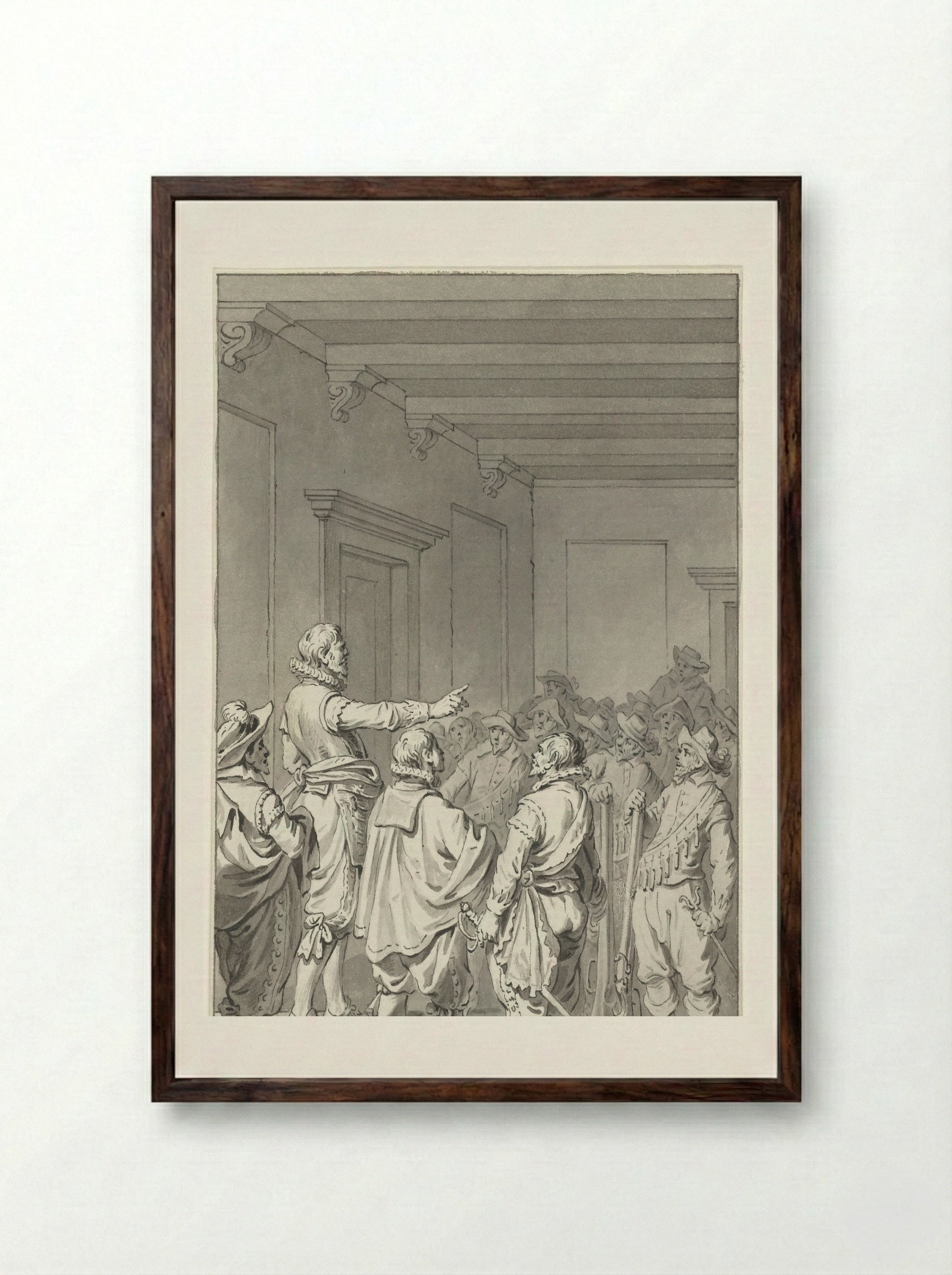Wigbold Ripperda Addressing the Citizens and Militia of Haarlem, December 1572 - Jacobus Buys - Framed Print Dark Wood