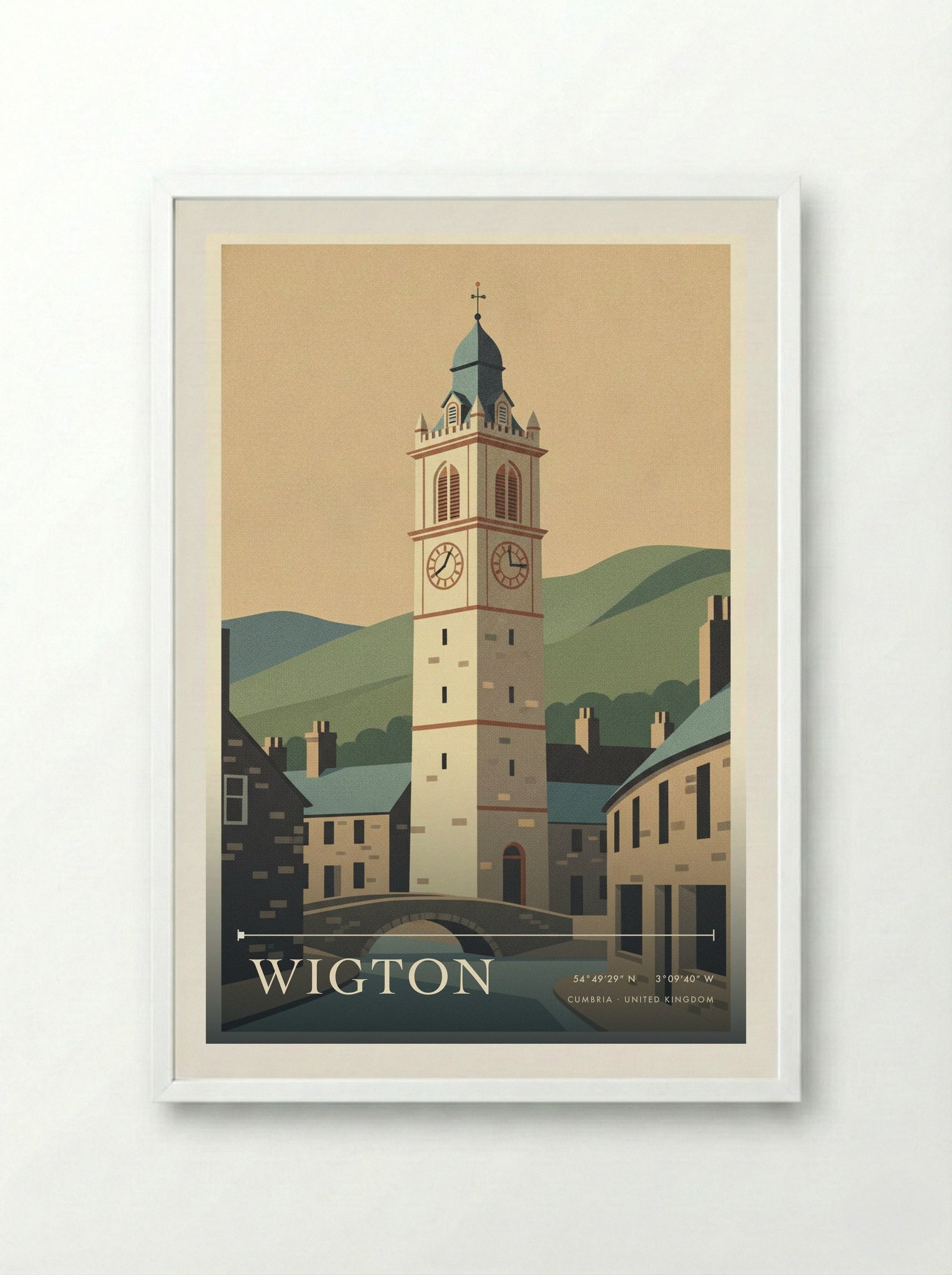 Wigton Cumbria United Kingdom Travel Poster - Framed Print White