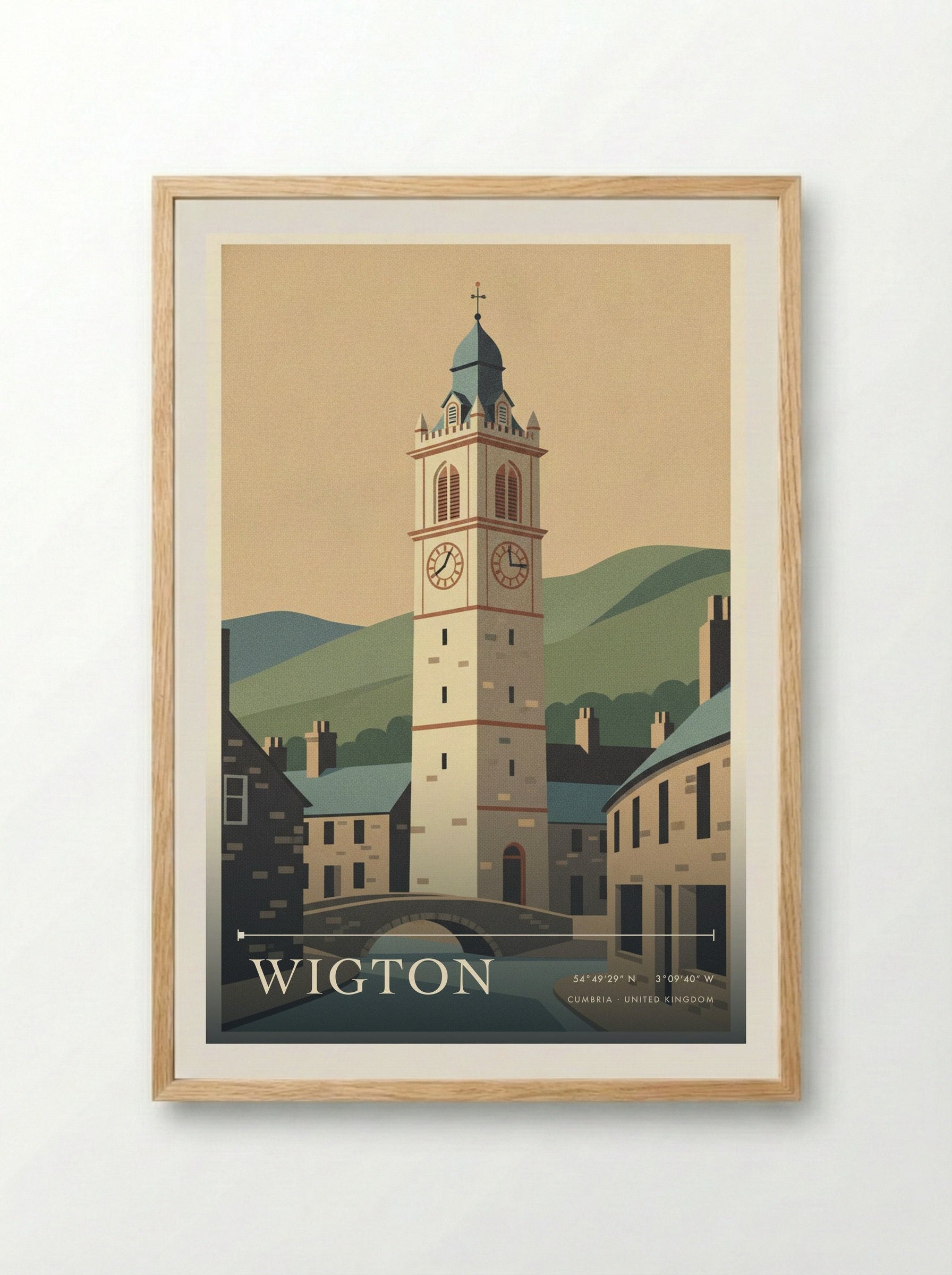Wigton Cumbria United Kingdom Travel Poster - Framed Print Wood