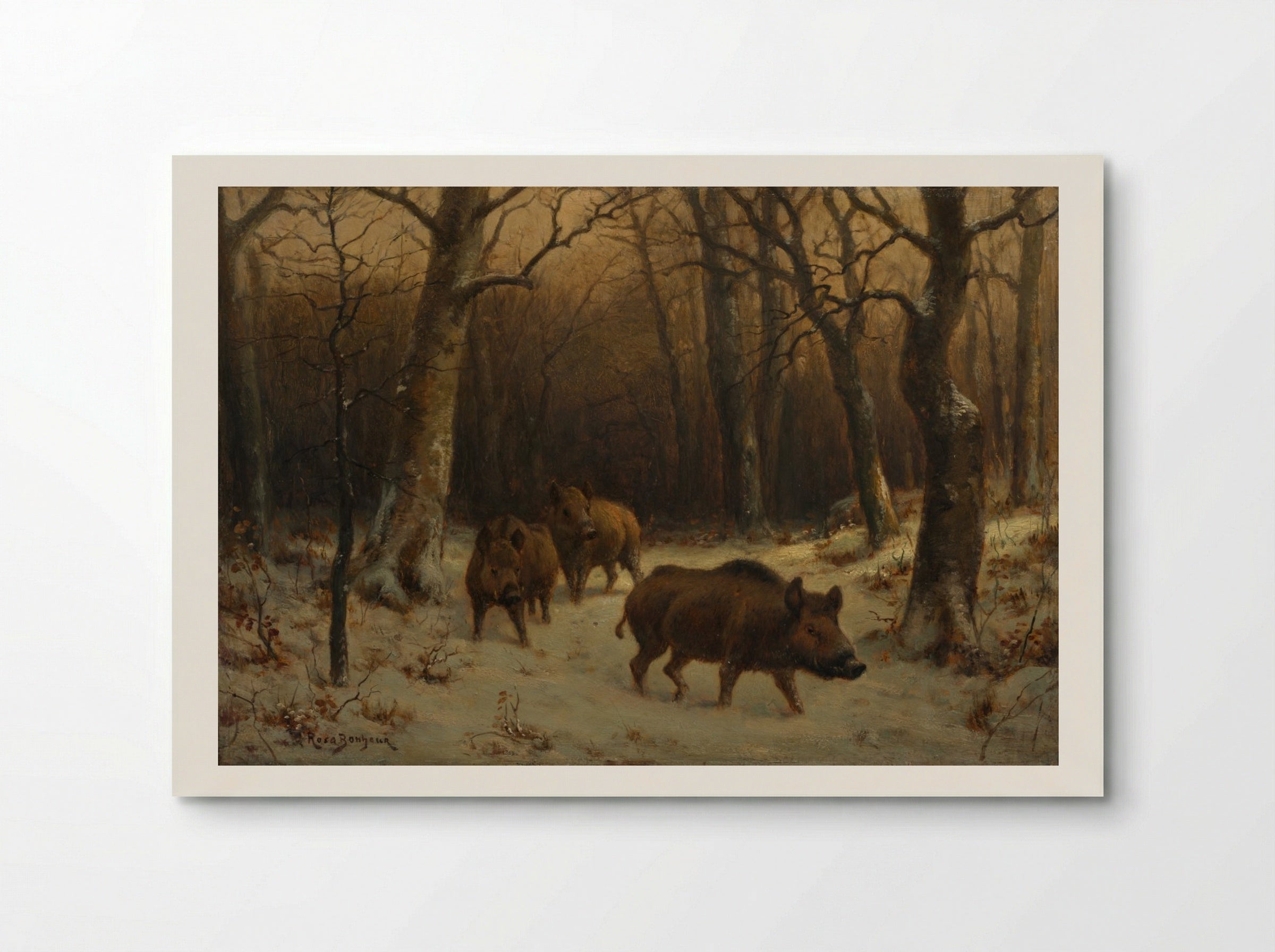 Wild Boars in the Snow - Rosa Bonheur - Poster