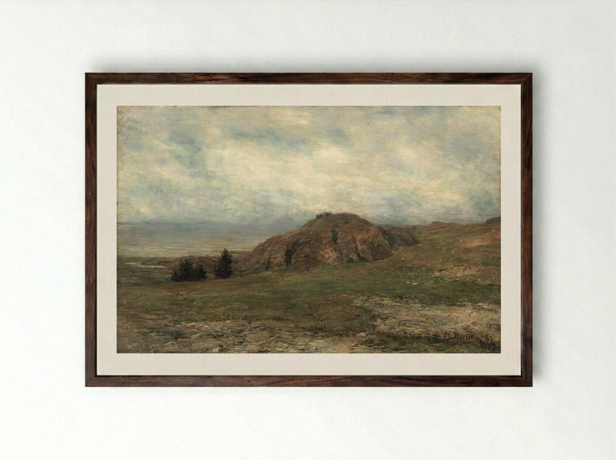 Wild Coast, Newport - Homer Dodge Martin - Framed Print Dark Wood