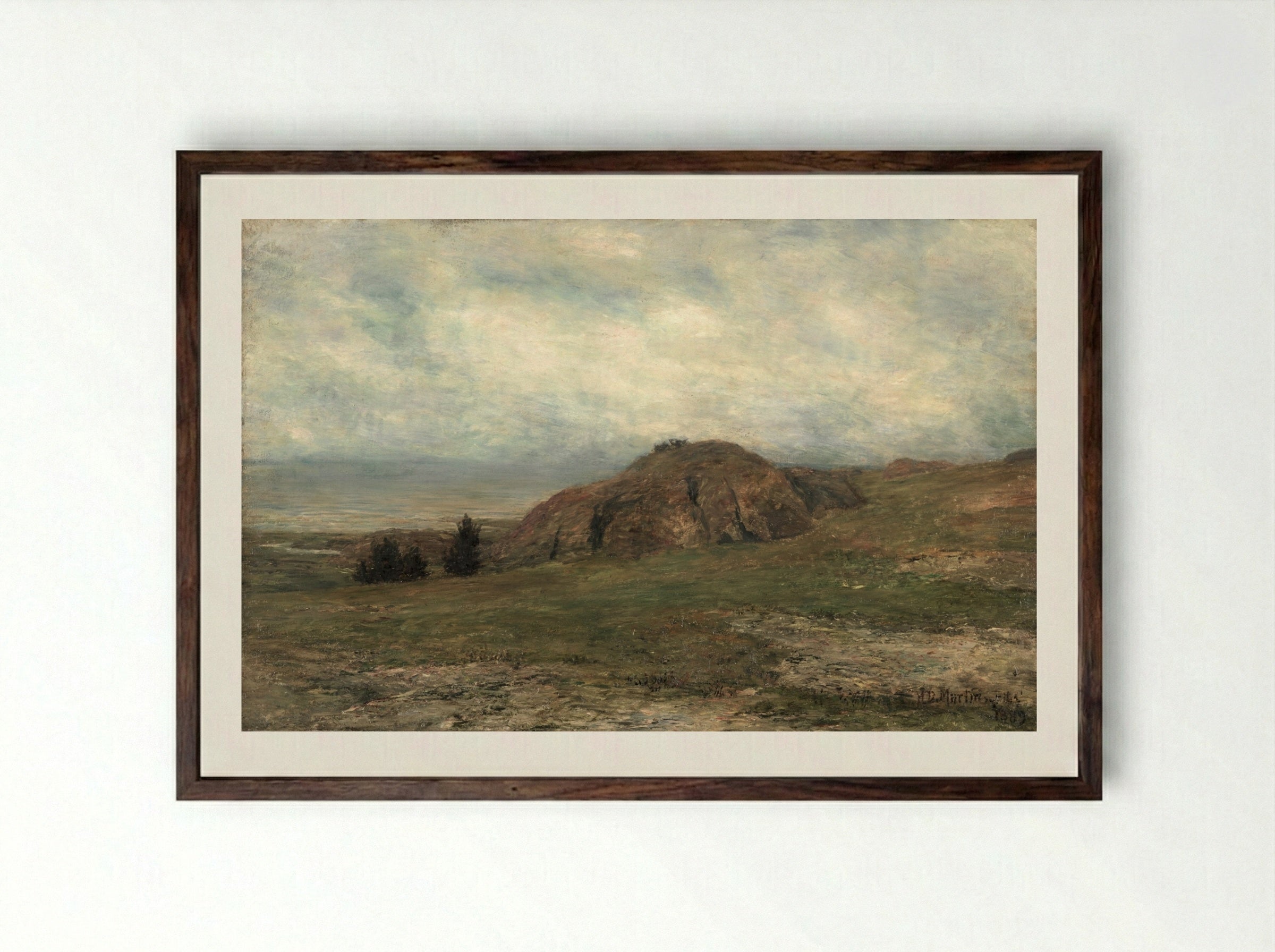 Wild Coast, Newport - Homer Dodge Martin - Framed Print Dark Wood