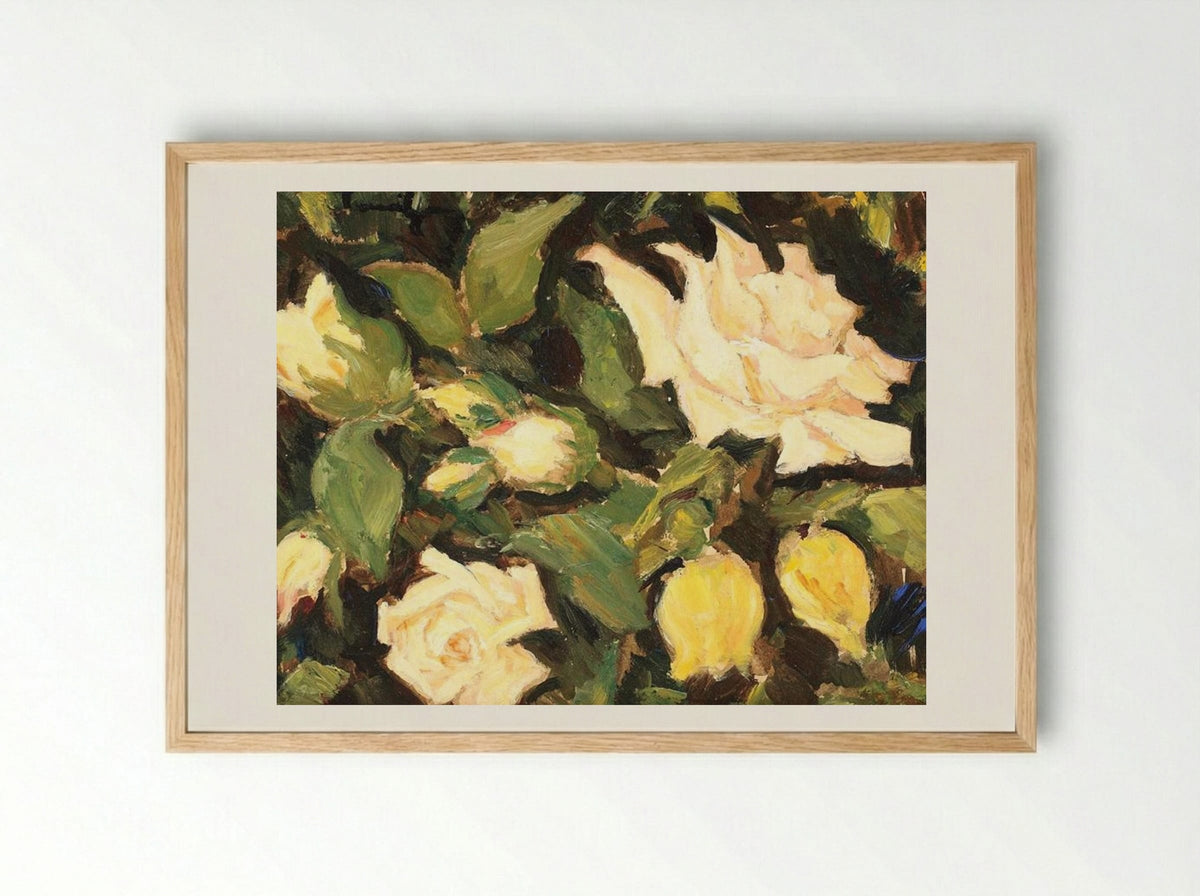 Wild Roses - Nicolae Tonitza - Framed Print Wood
