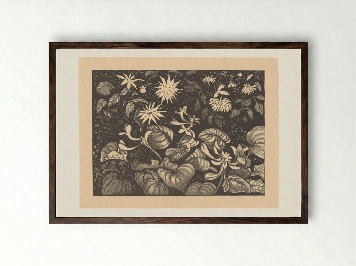 Wilde planten en bloemen - Theo van Hoytema - Framed Print Dark Wood