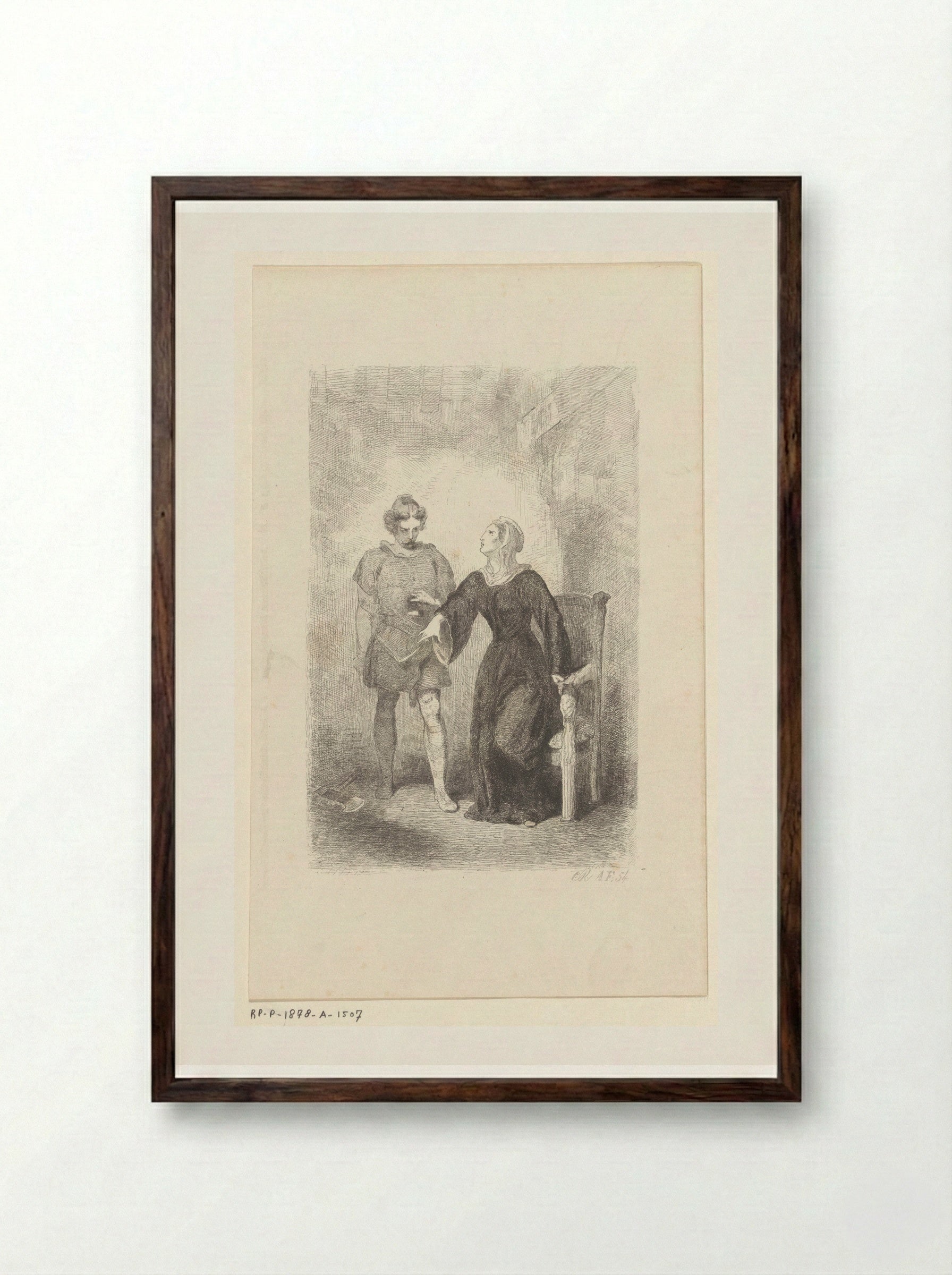 Wilfried bij zijn moeder - Charles Rochussen - Framed Print Dark Wood