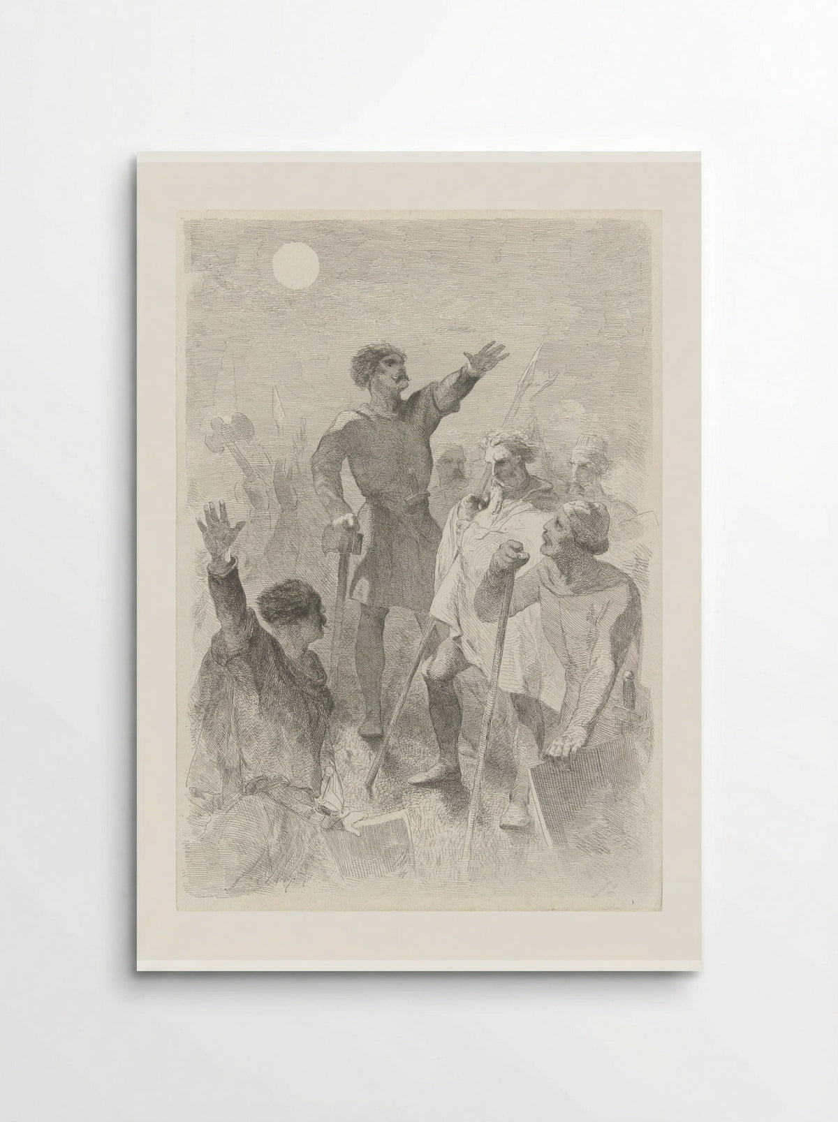 Wilfried omringd door zijn krijgers - Charles Rochussen - Poster