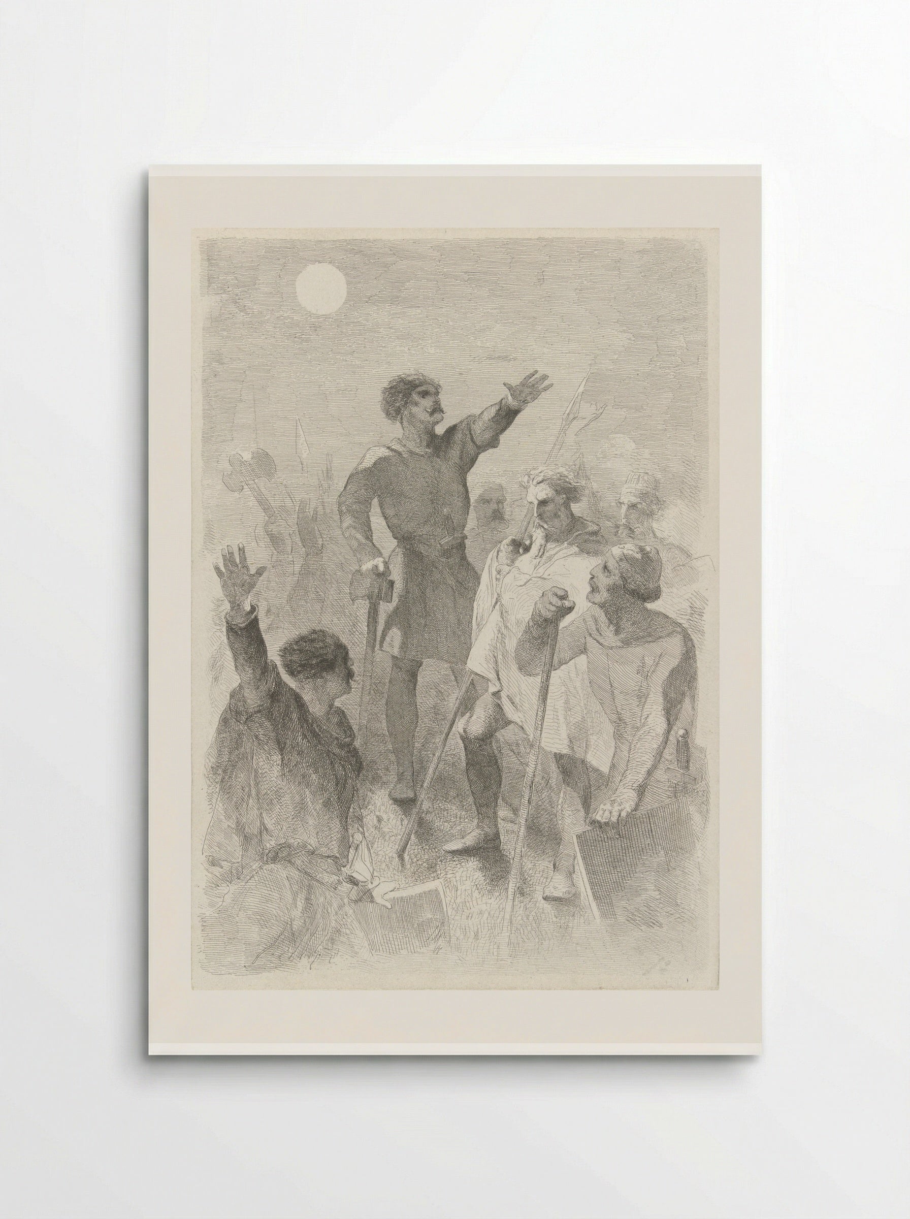 Wilfried omringd door zijn krijgers - Charles Rochussen - Poster