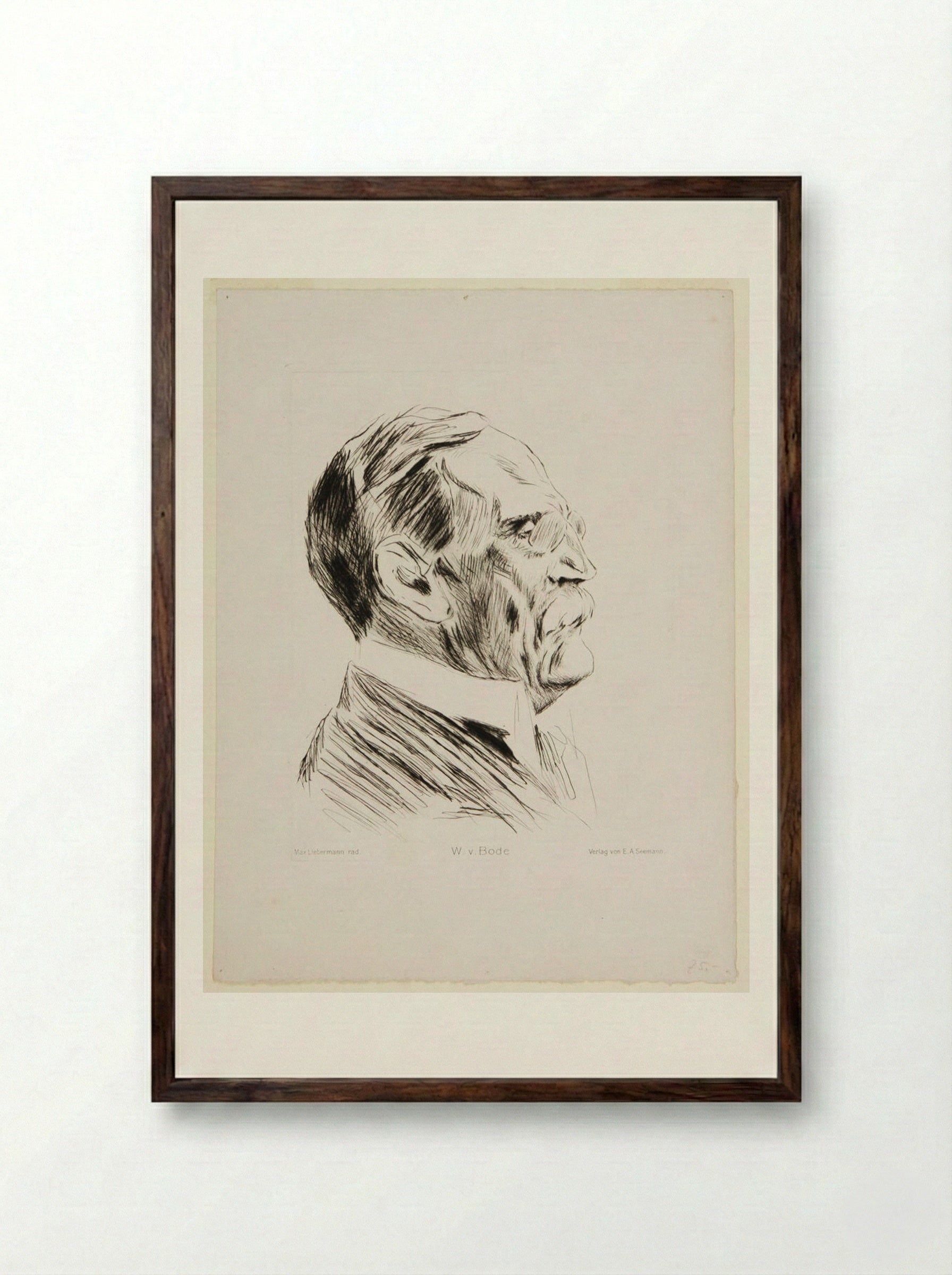 Wilhelm von Bode - Max Liebermann - Framed Print Dark Wood