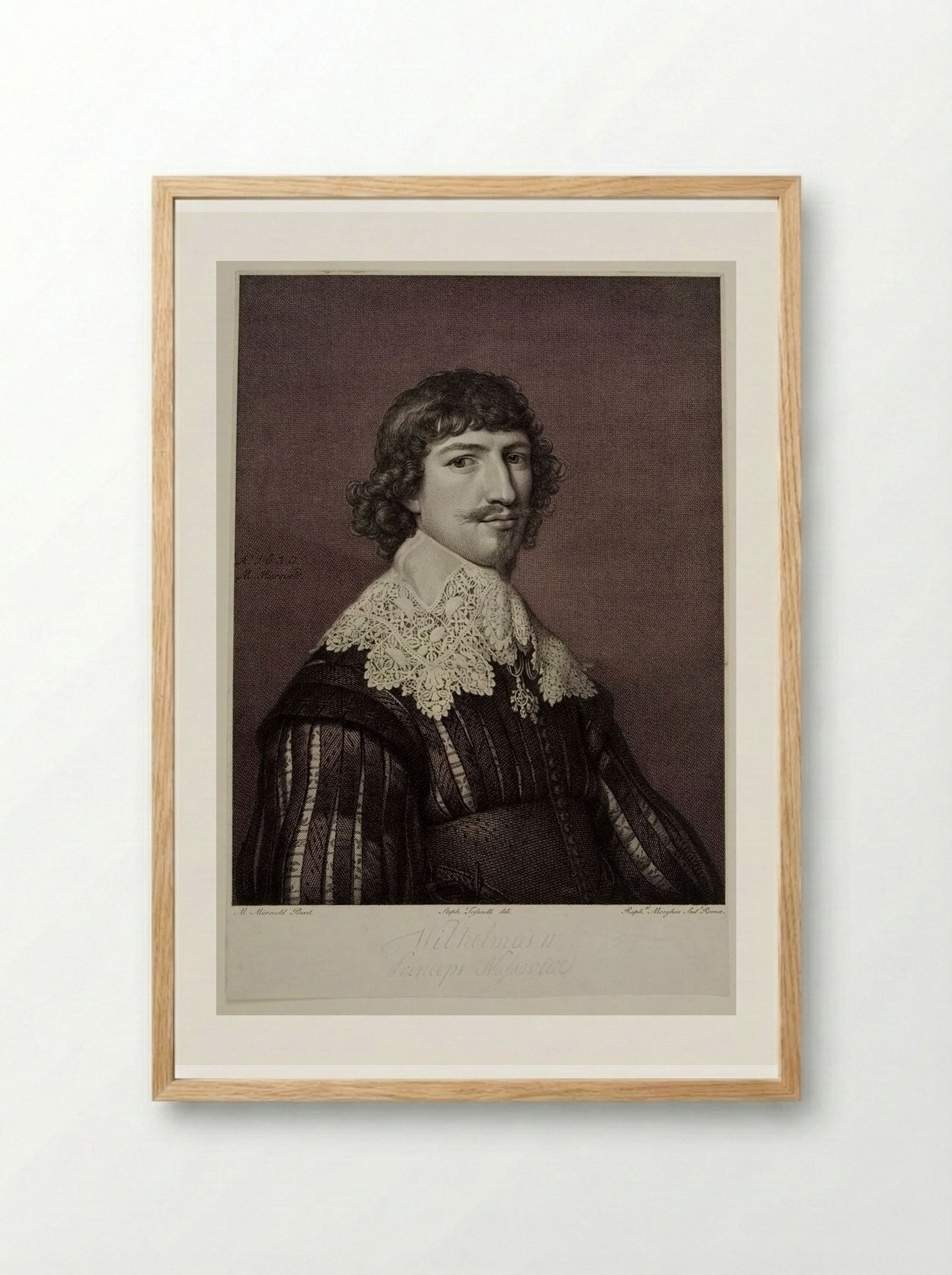Wilhelmus II. Princeps Nassoviae - Raphael Morghen - Framed Print Wood