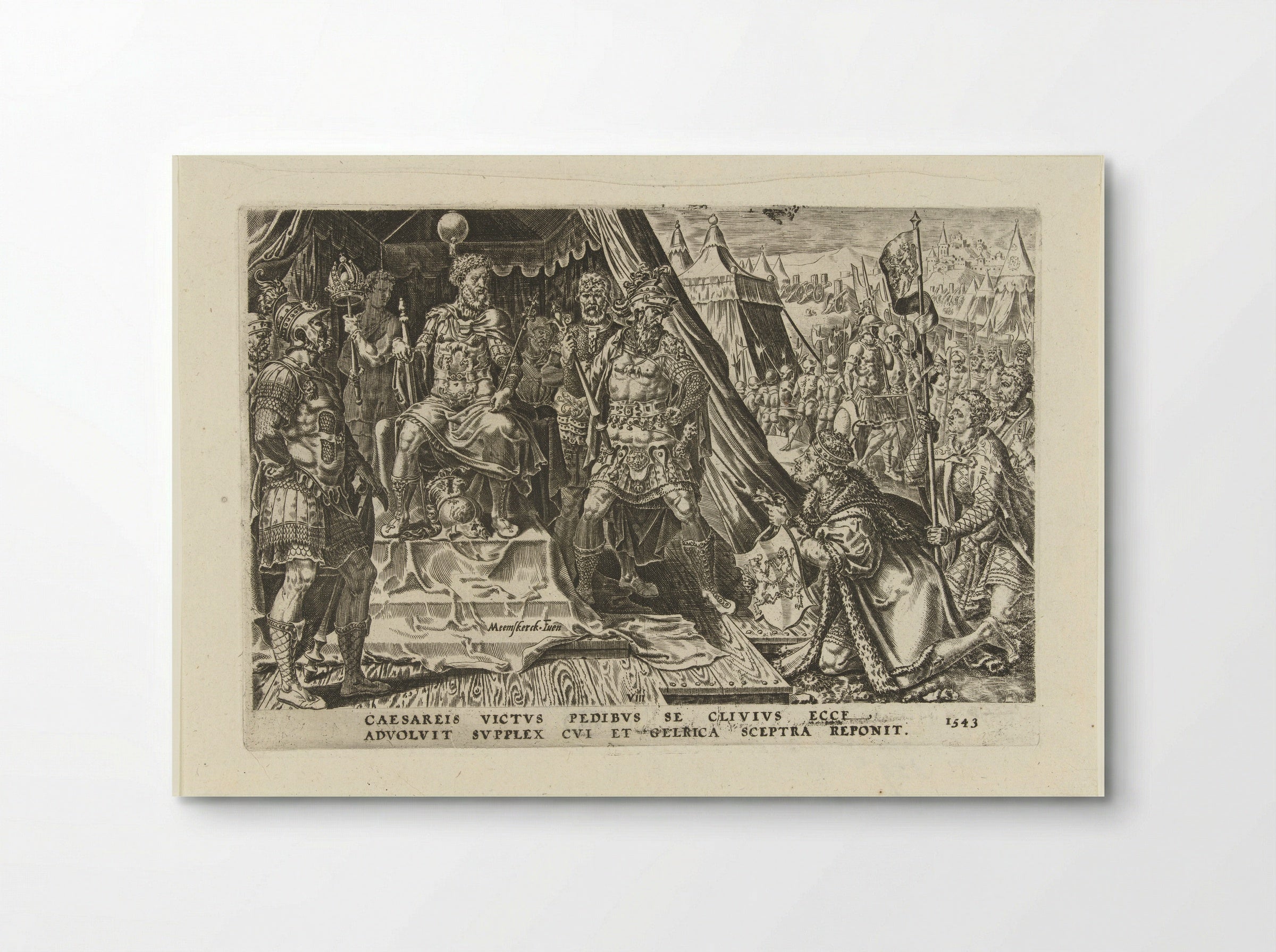 Willem II van Gelre onderwerpt zich aan het gezag van keizer Karel V - Dirck Volckertsz. Coornhert - Poster