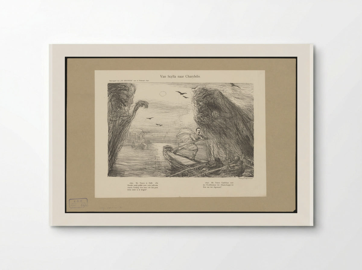 Willem Treub als Odysseus tussen Scylla en Charybdis - Marius Bauer - Poster