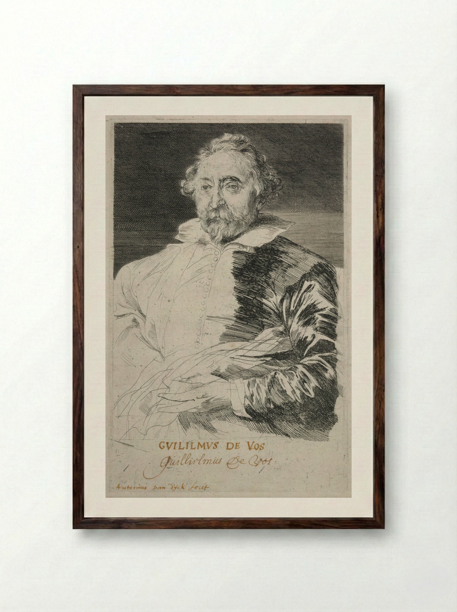 Willem de Vos - Anthony van Dyck - Framed Print Dark Wood
