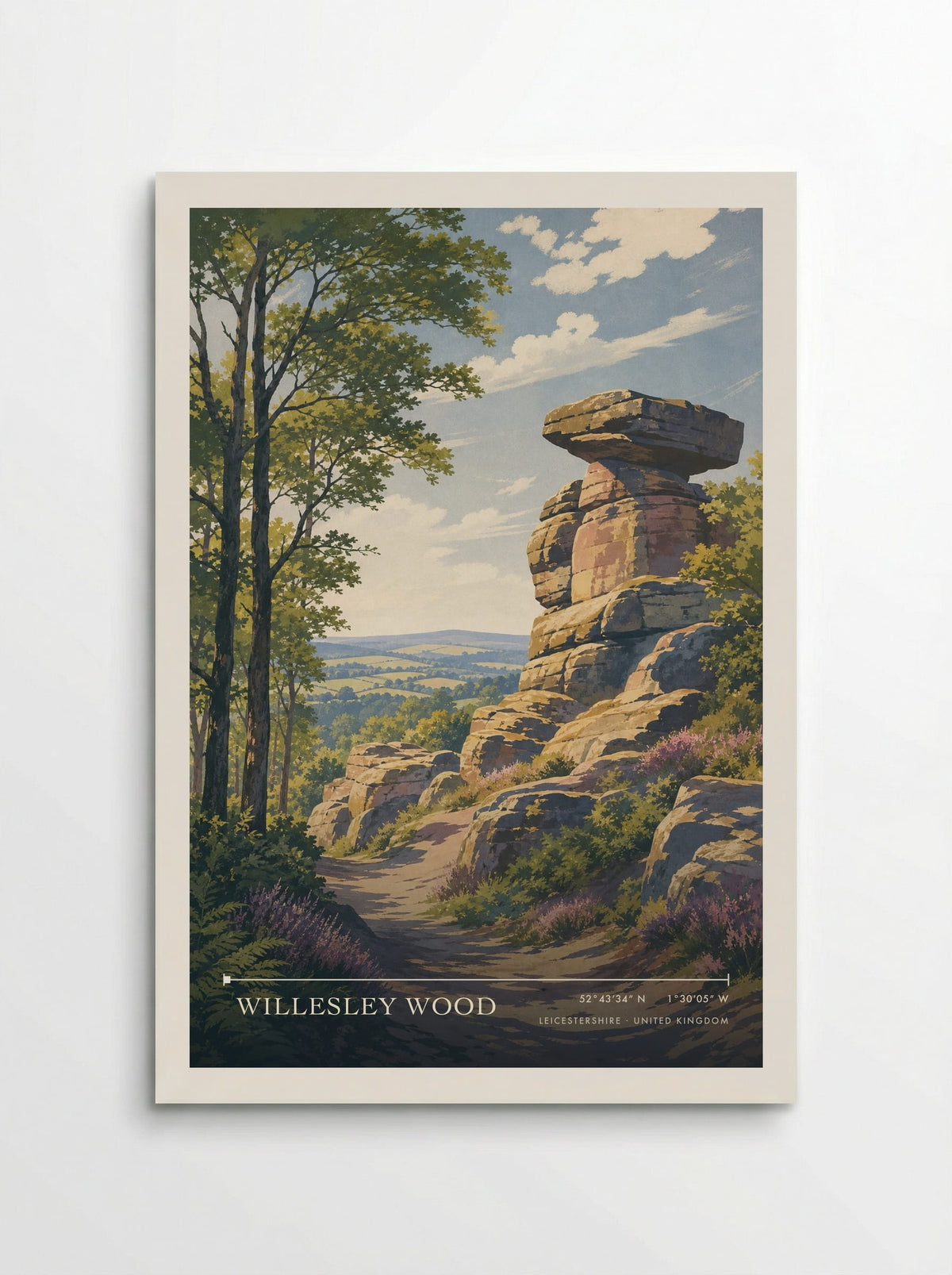 Willesley Wood Leicestershire United Kingdom Travel Poster - Poster