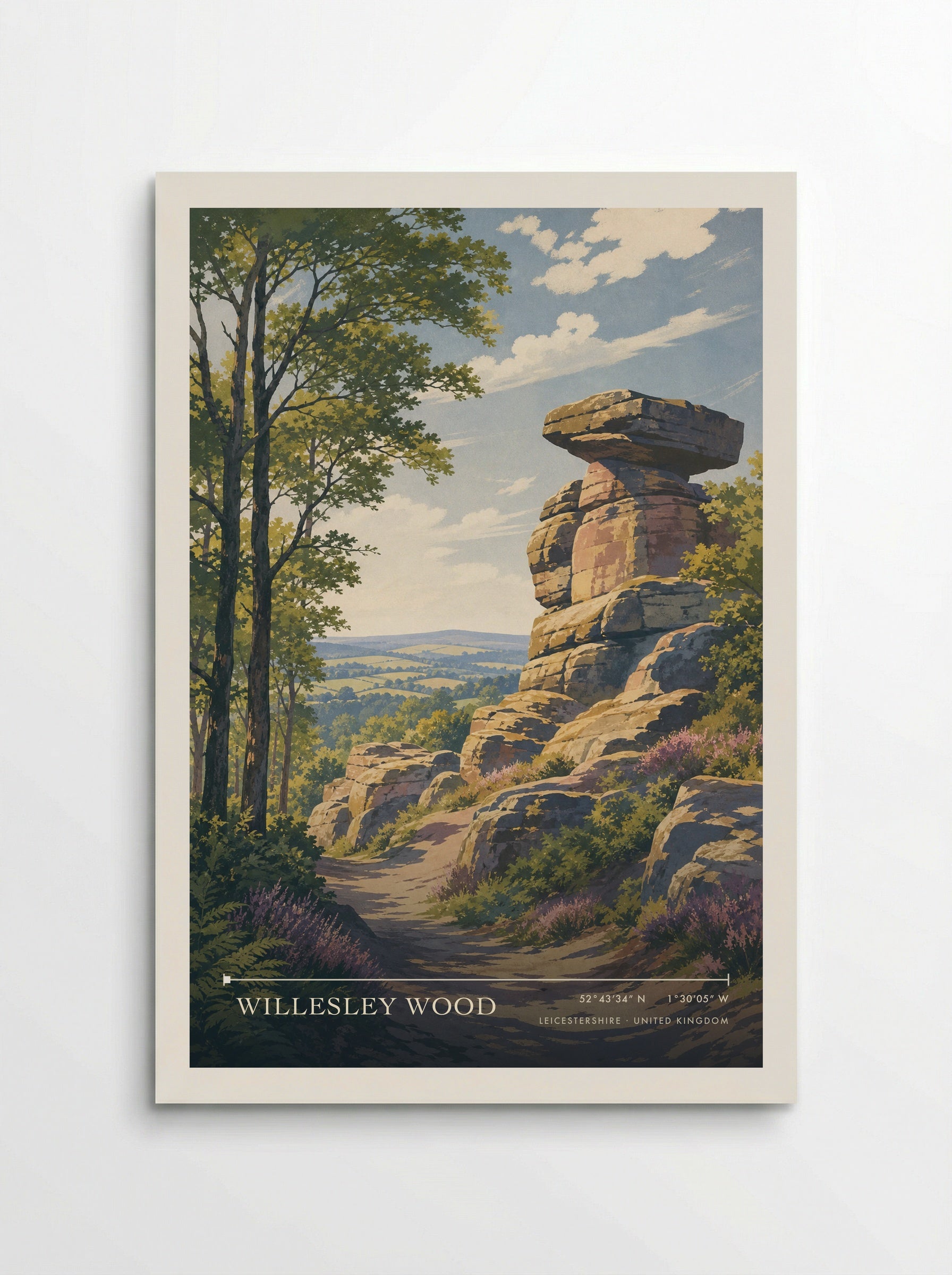 Willesley Wood Leicestershire United Kingdom Travel Poster - Poster