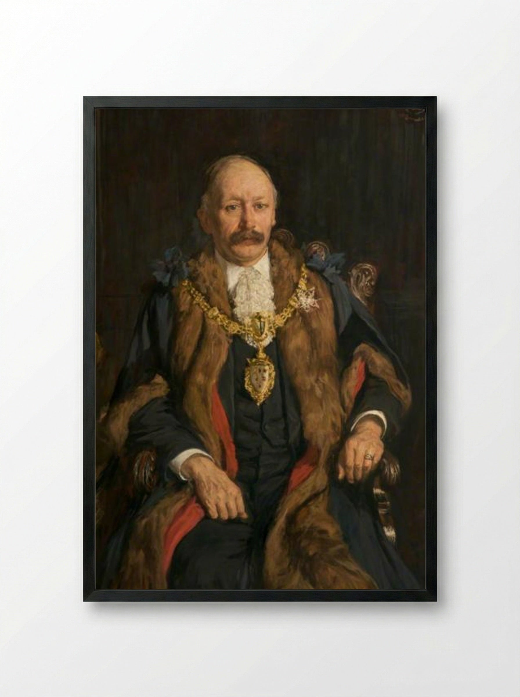 William Bolton, JP, Mayor of Warrington - James Charles - Framed Print Black