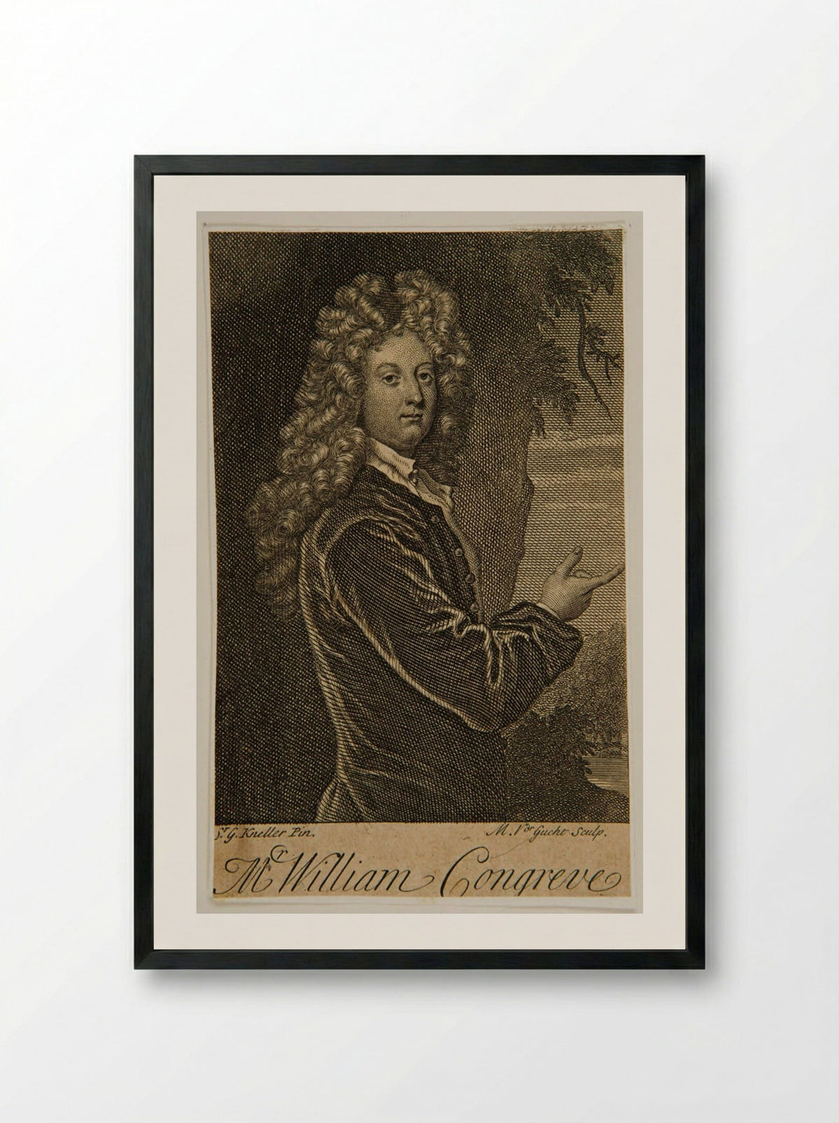 William Congreve - Michael van der Gucht - Framed Print Black
