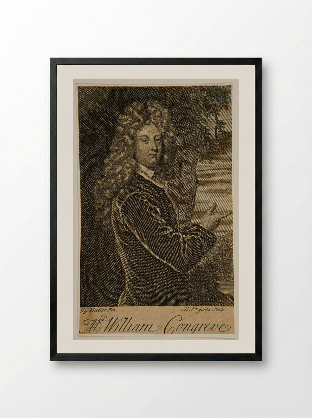 William Congreve - Michael van der Gucht - Framed Print Black