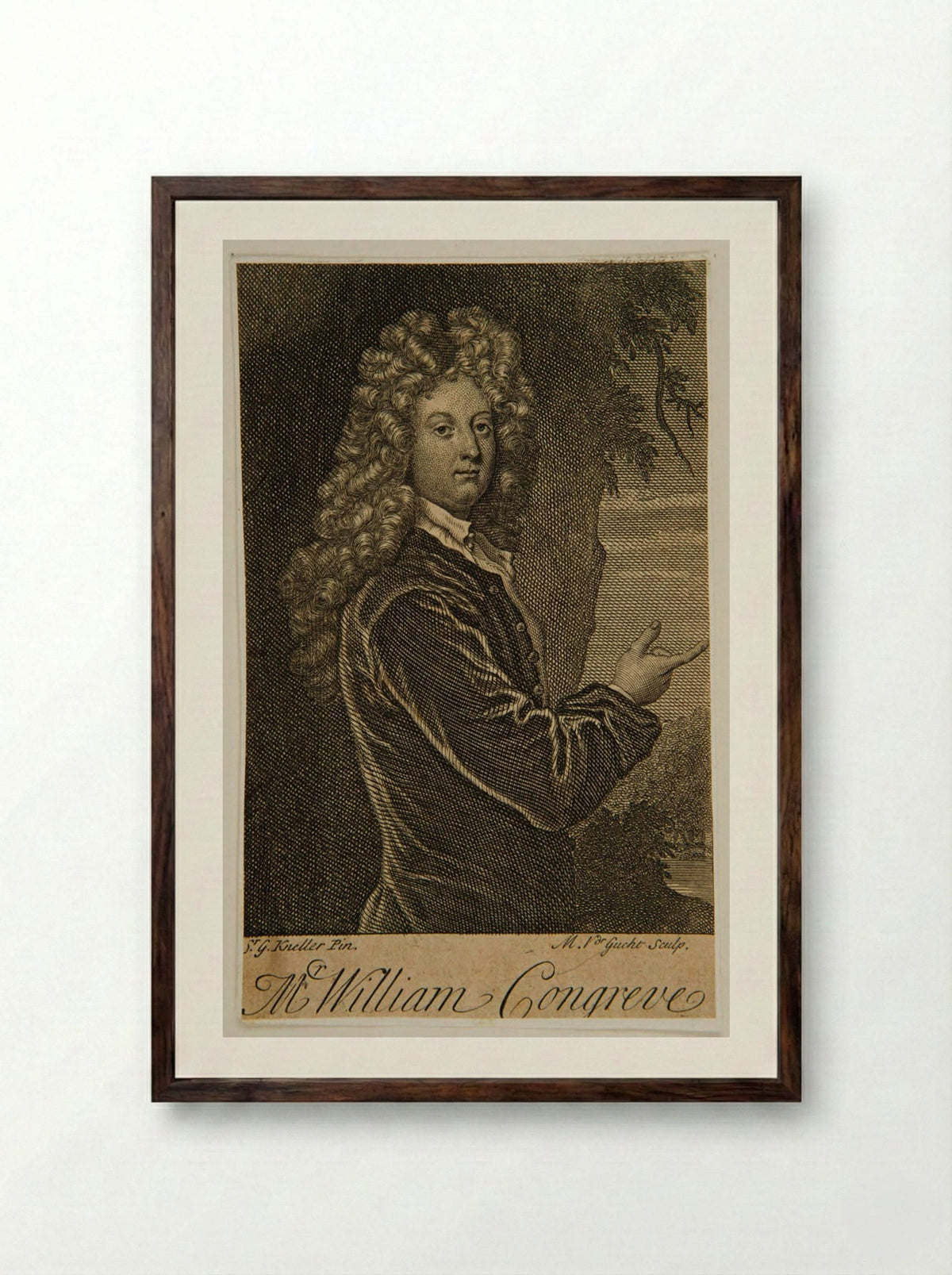 William Congreve - Michael van der Gucht - Framed Print Dark Wood