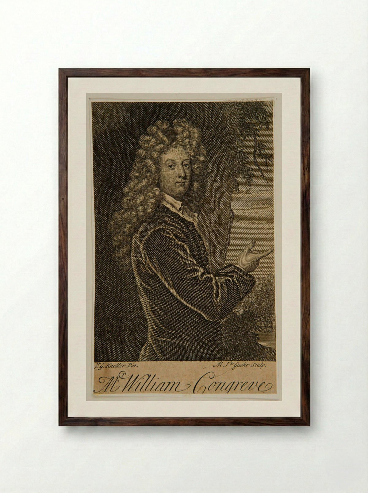 William Congreve - Michael van der Gucht - Framed Print Dark Wood