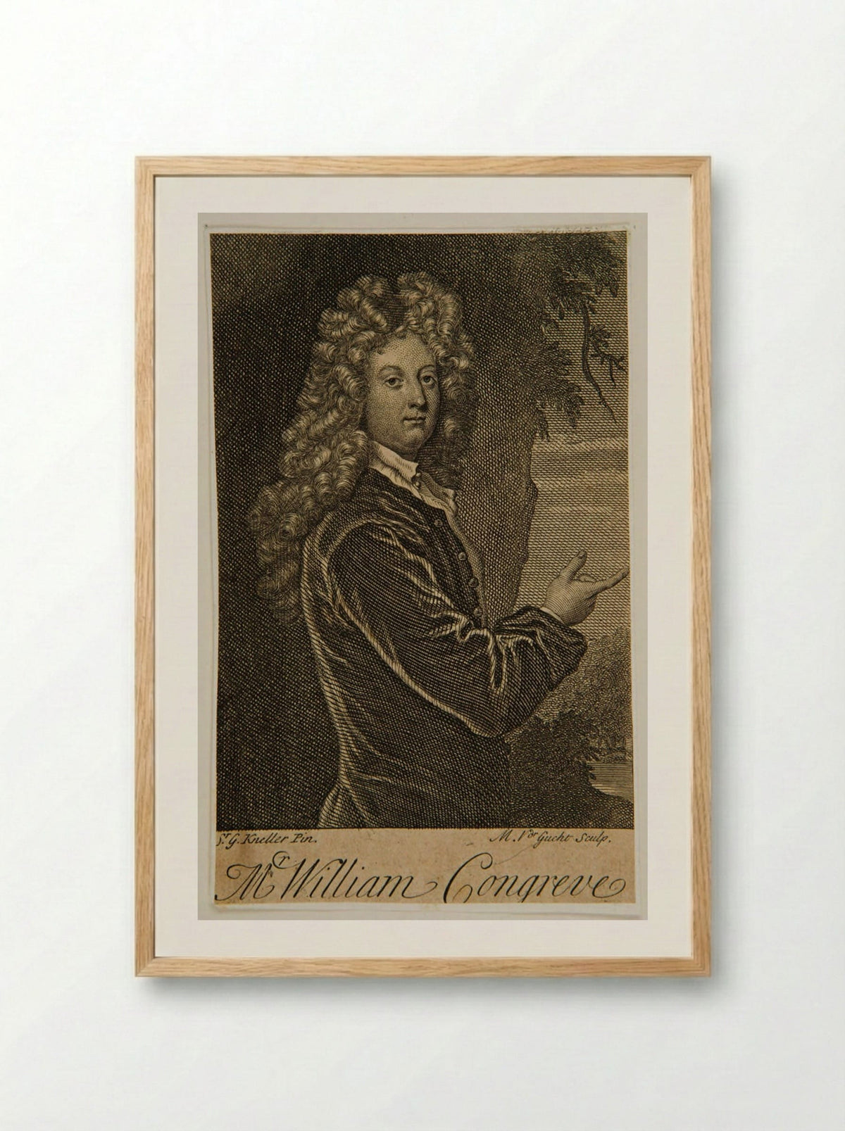 William Congreve - Michael van der Gucht - Framed Print Wood