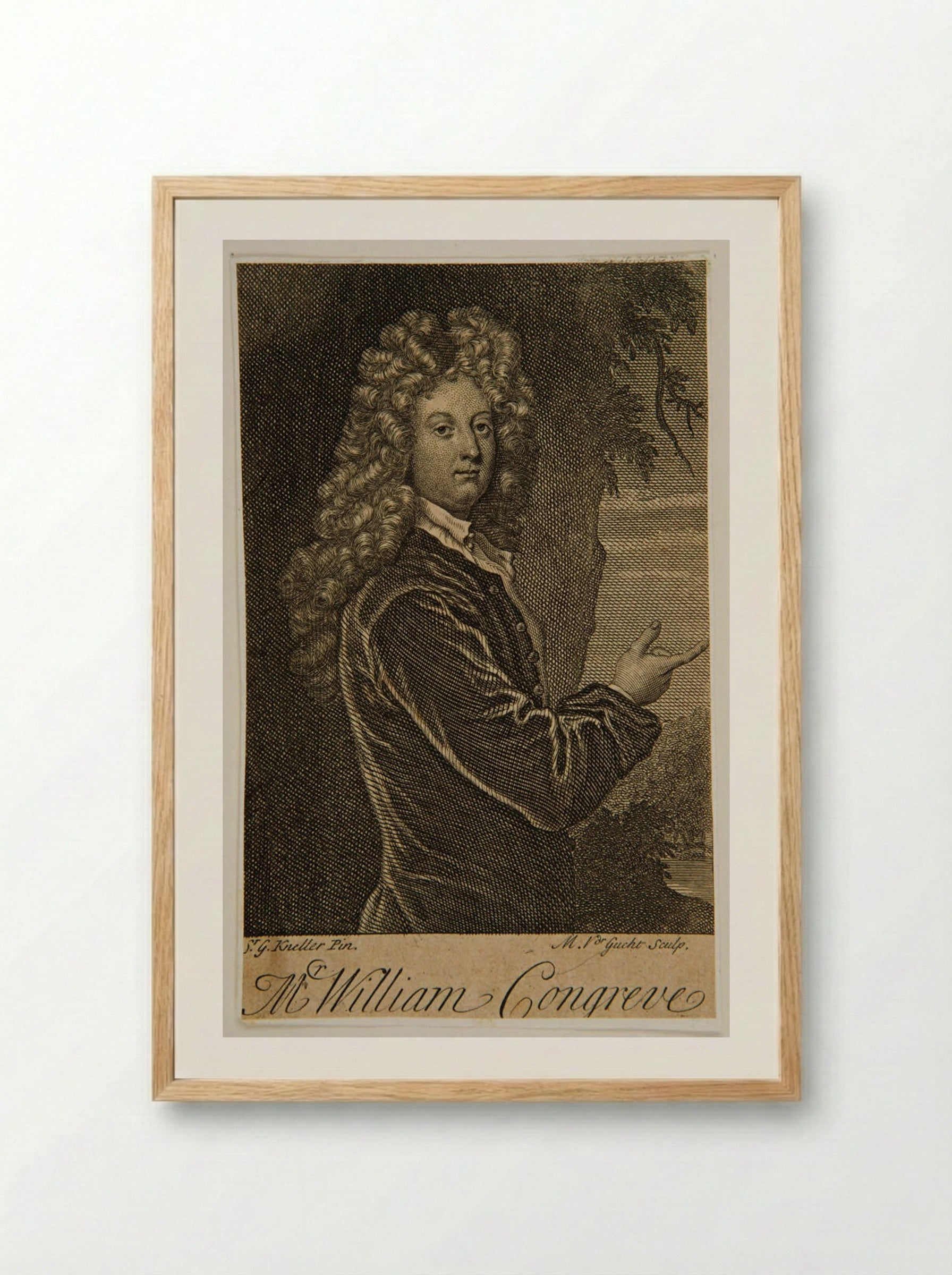 William Congreve - Michael van der Gucht - Framed Print Wood