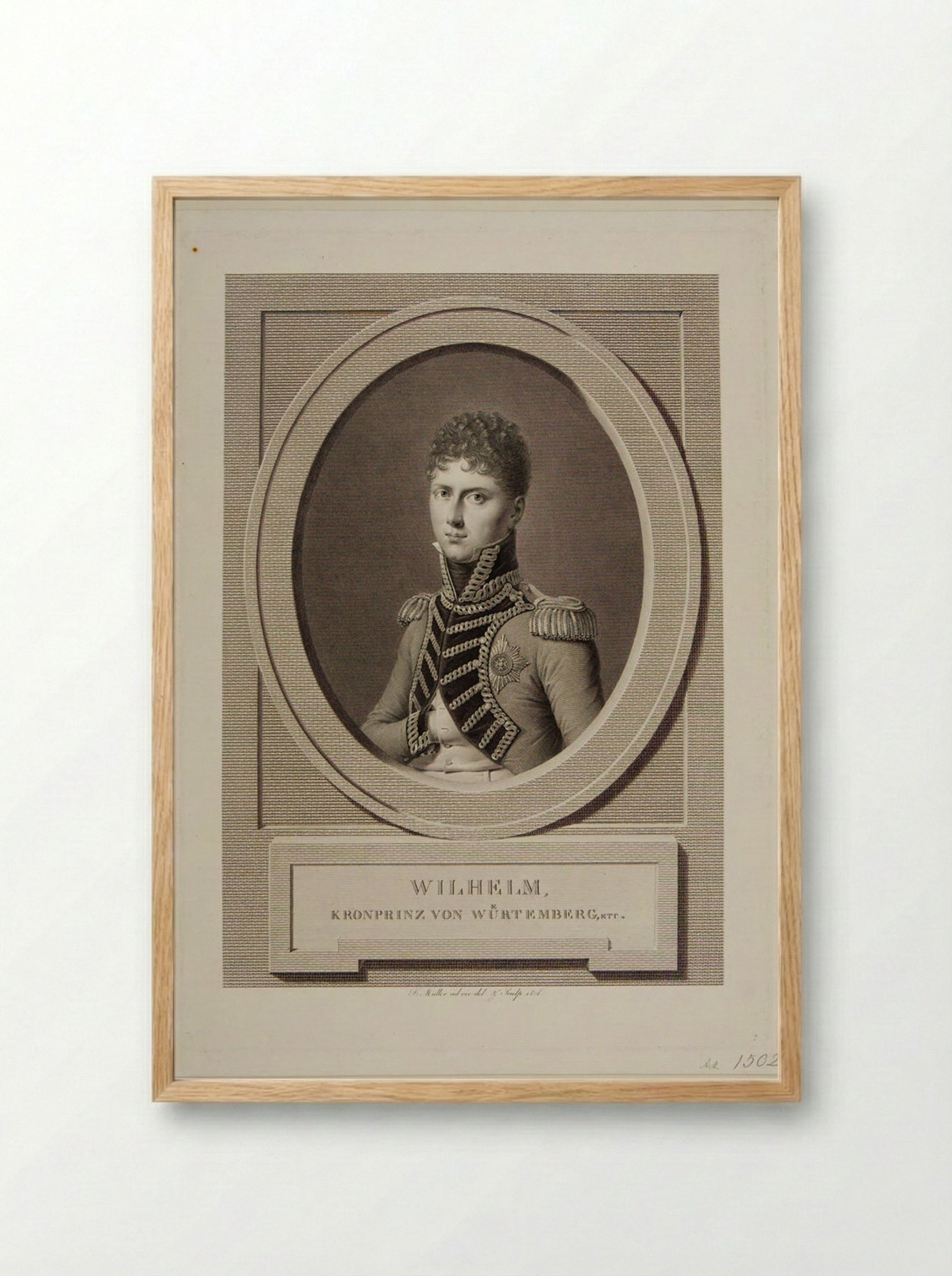 William, Crown Prince of Würtemberg - Johann Friedrich Wilhelm Müller - Framed Print Wood