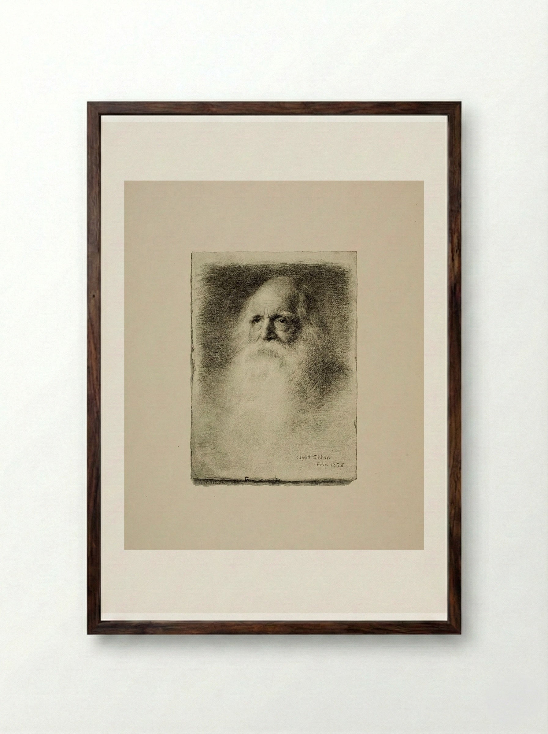 William Cullen Bryant - Timothy Cole - Framed Print Dark Wood