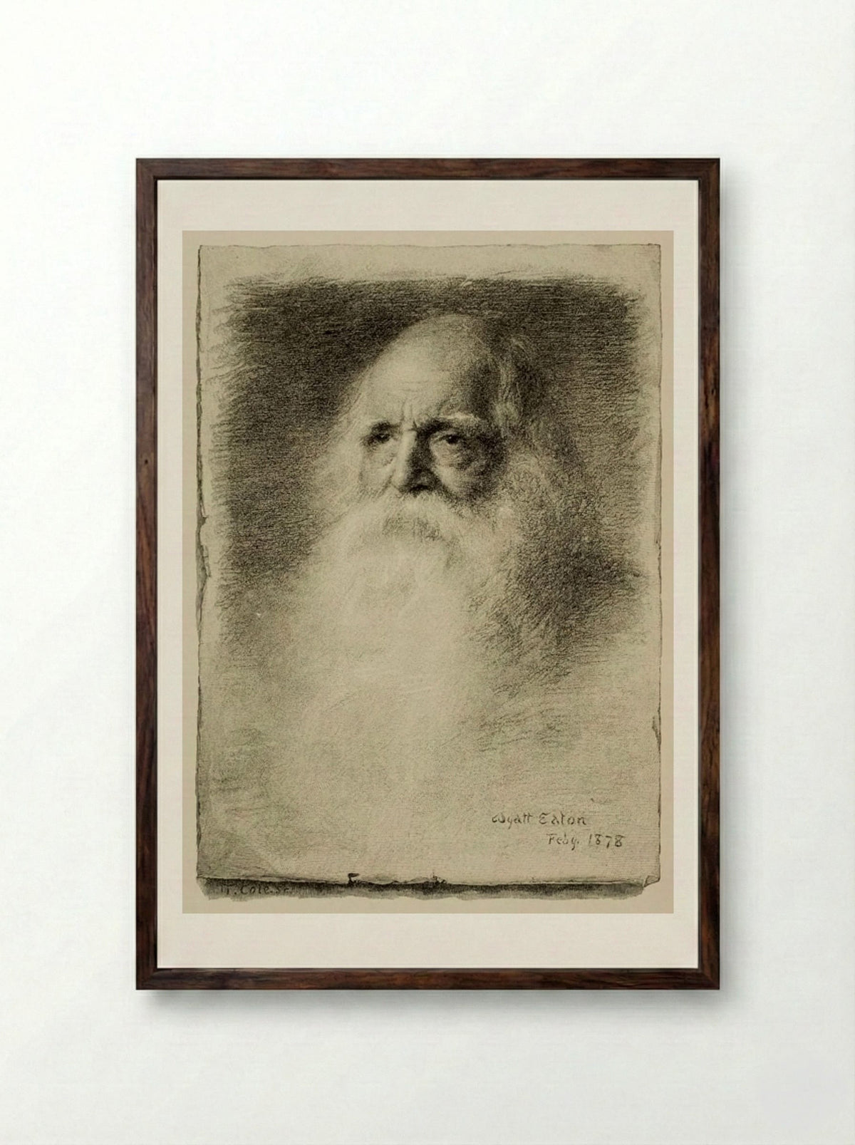 William Cullen Bryant - Timothy Cole - Framed Print Dark Wood