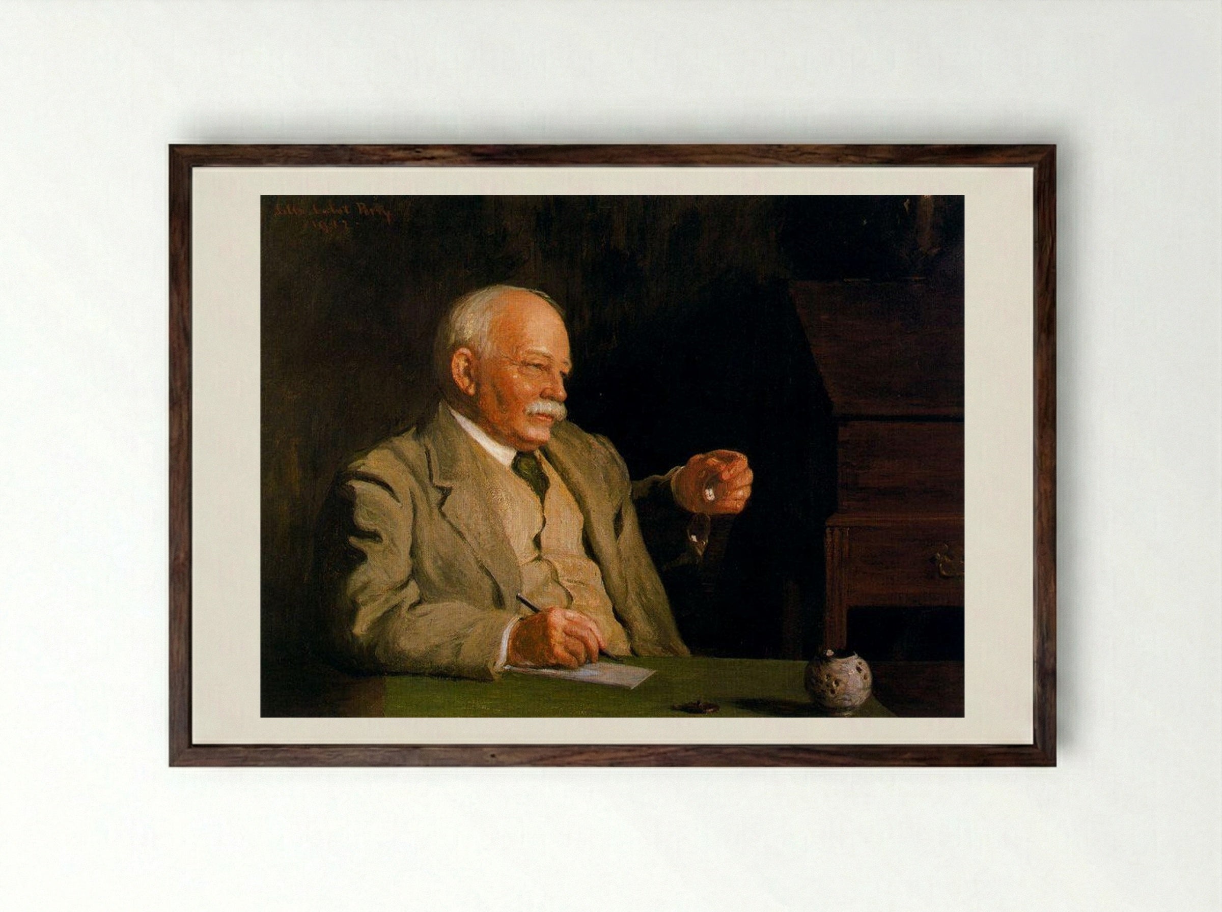 William Dean Howells - Lilla Cabot Perry - Framed Print Dark Wood