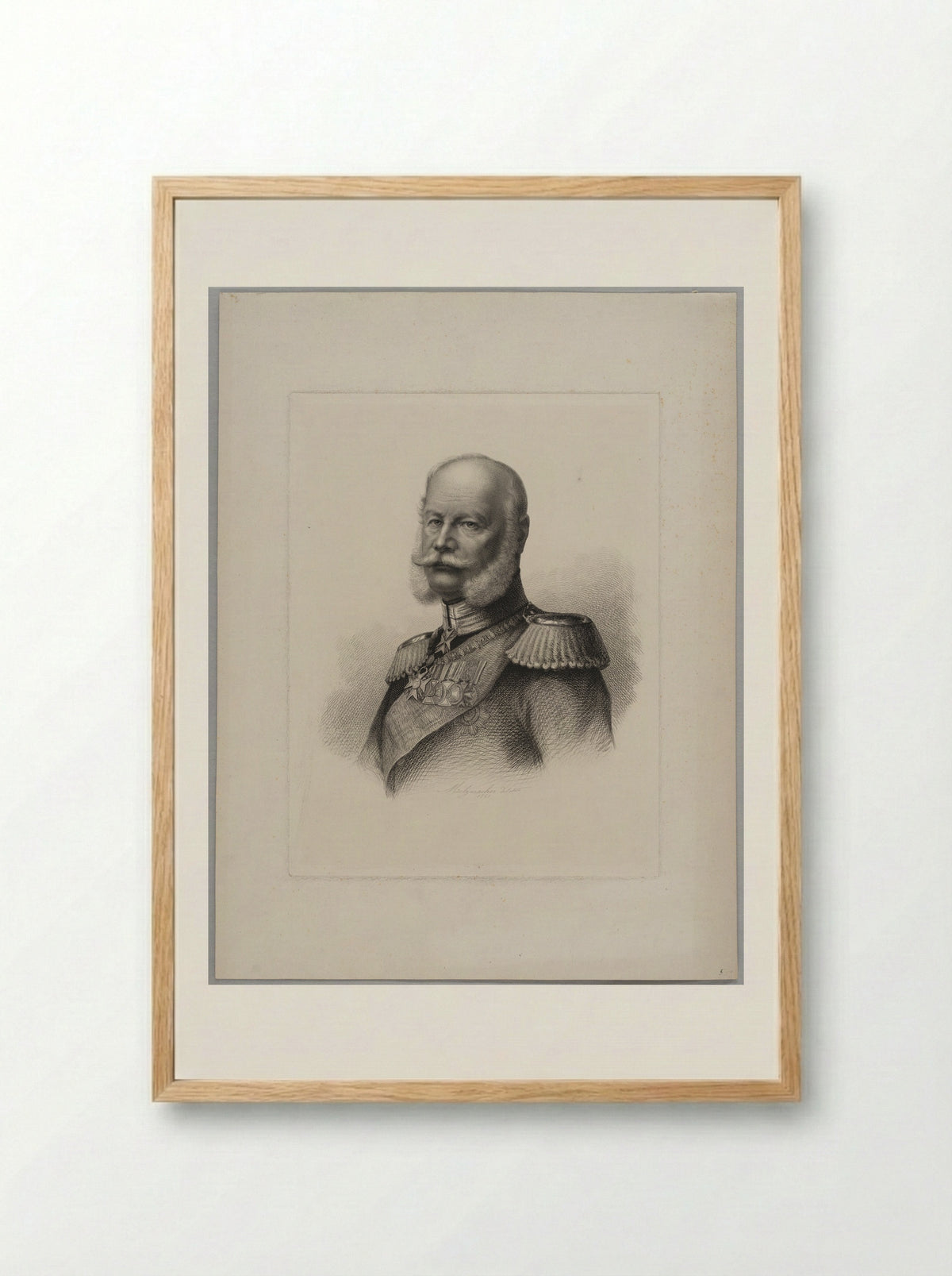William I, Emperor of Germany - Pierre Guillaume Metzmacher - Framed Print Wood