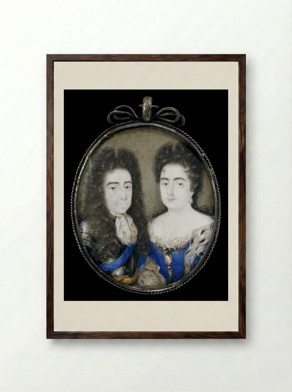 William III and Mary II - Peter Hoadly - Framed Print Dark Wood