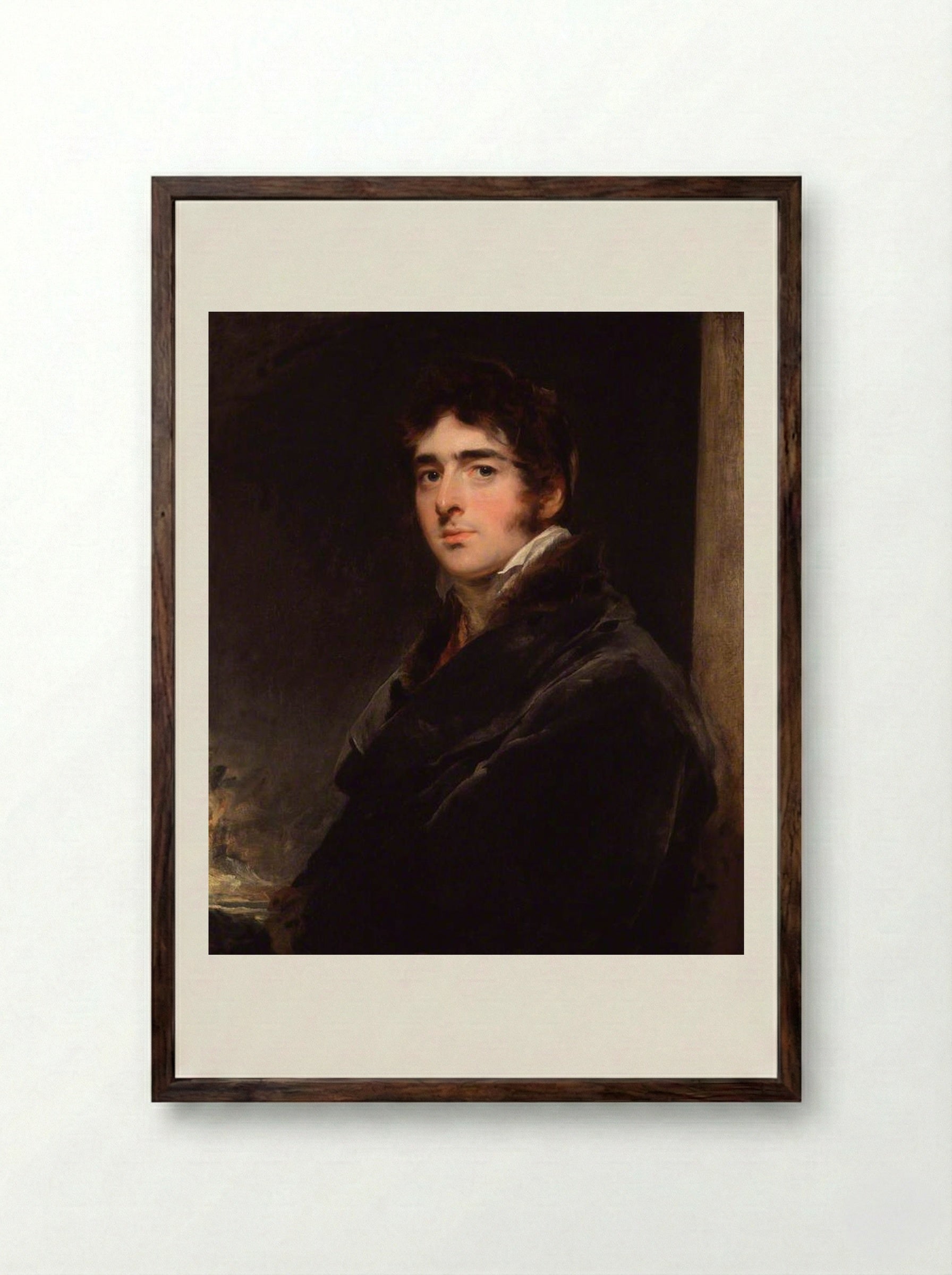 William Lamb, 2nd Viscount Melbourne - Sir Thomas Lawrence - Framed Print Dark Wood