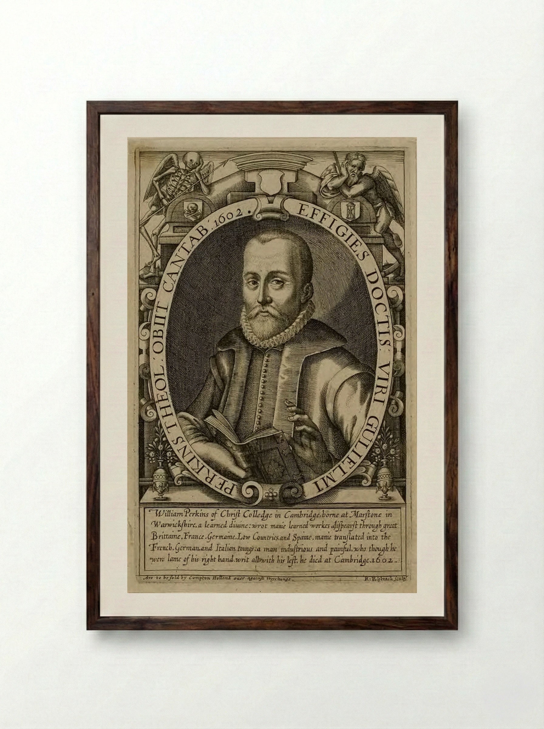 William Perkins - Renold Elstrack - Framed Print Dark Wood