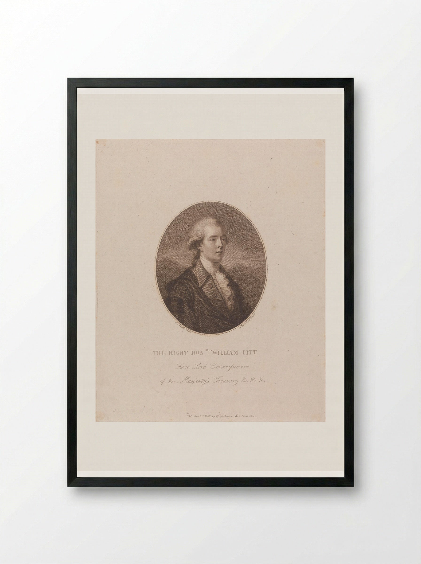 William Pitt, the Younger - Francesco Bartolozzi - Framed Print Black