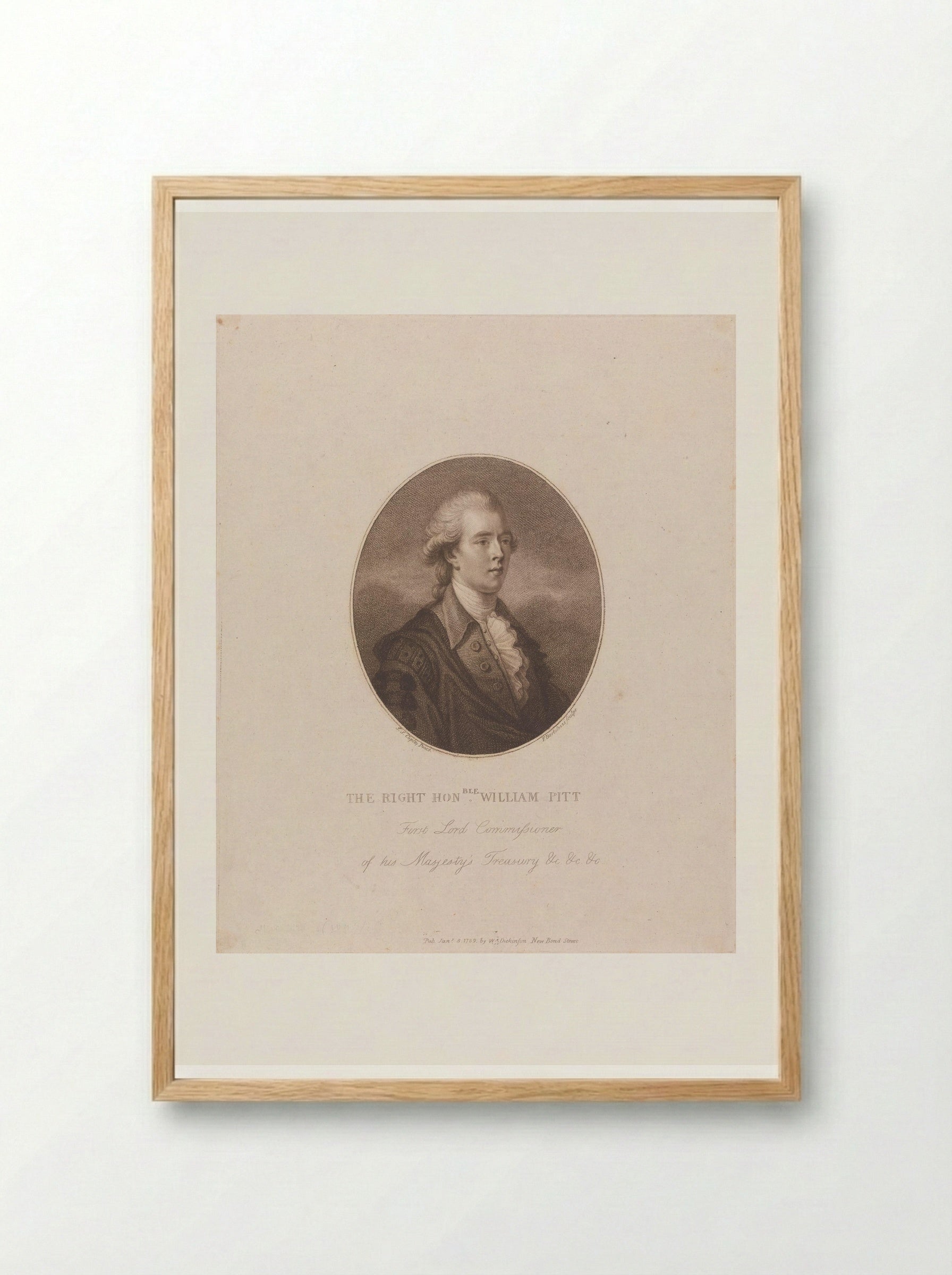 William Pitt, the Younger - Francesco Bartolozzi - Framed Print Wood