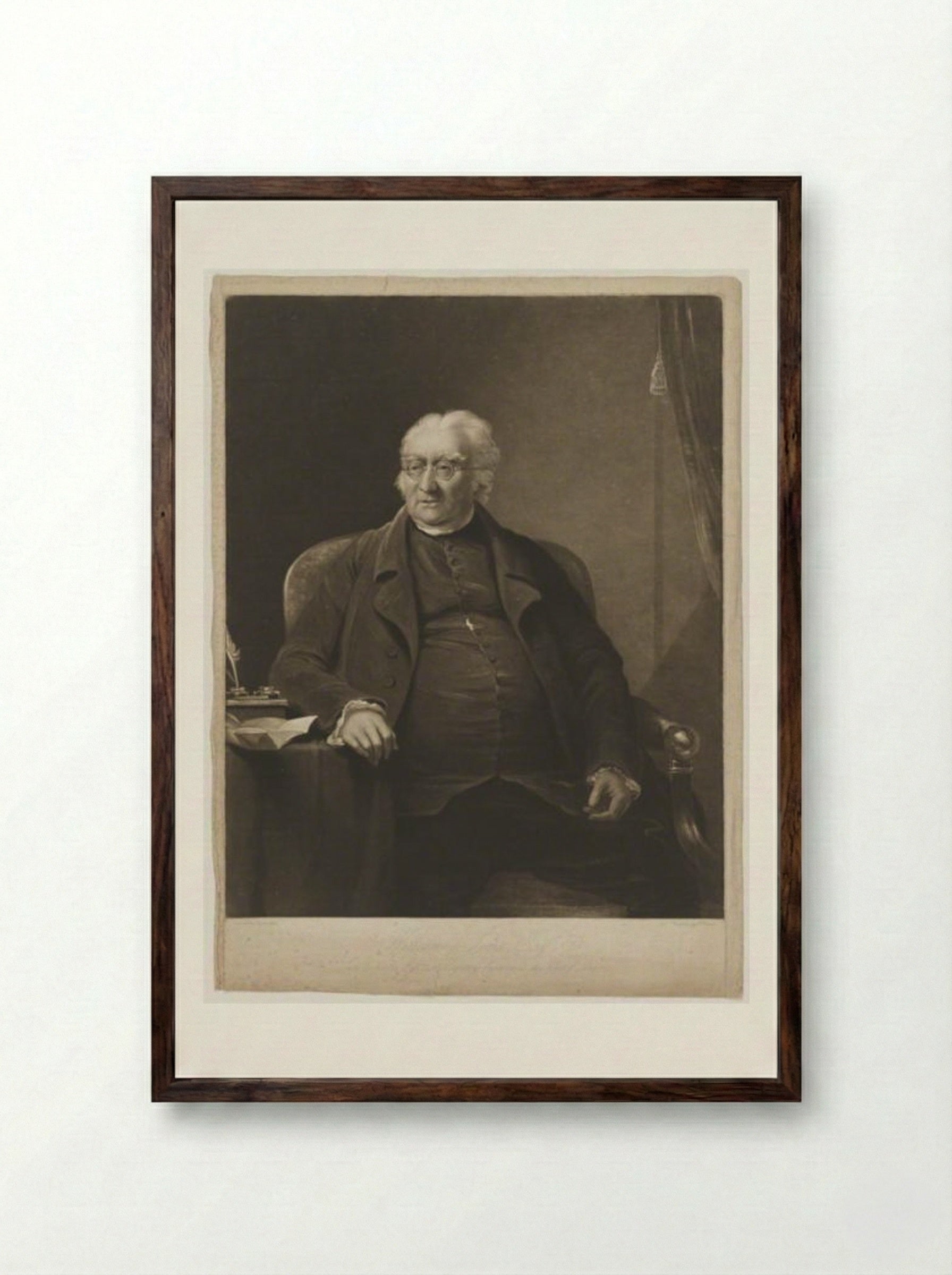 William Sims, Esq. - Charles Turner - Framed Print Dark Wood